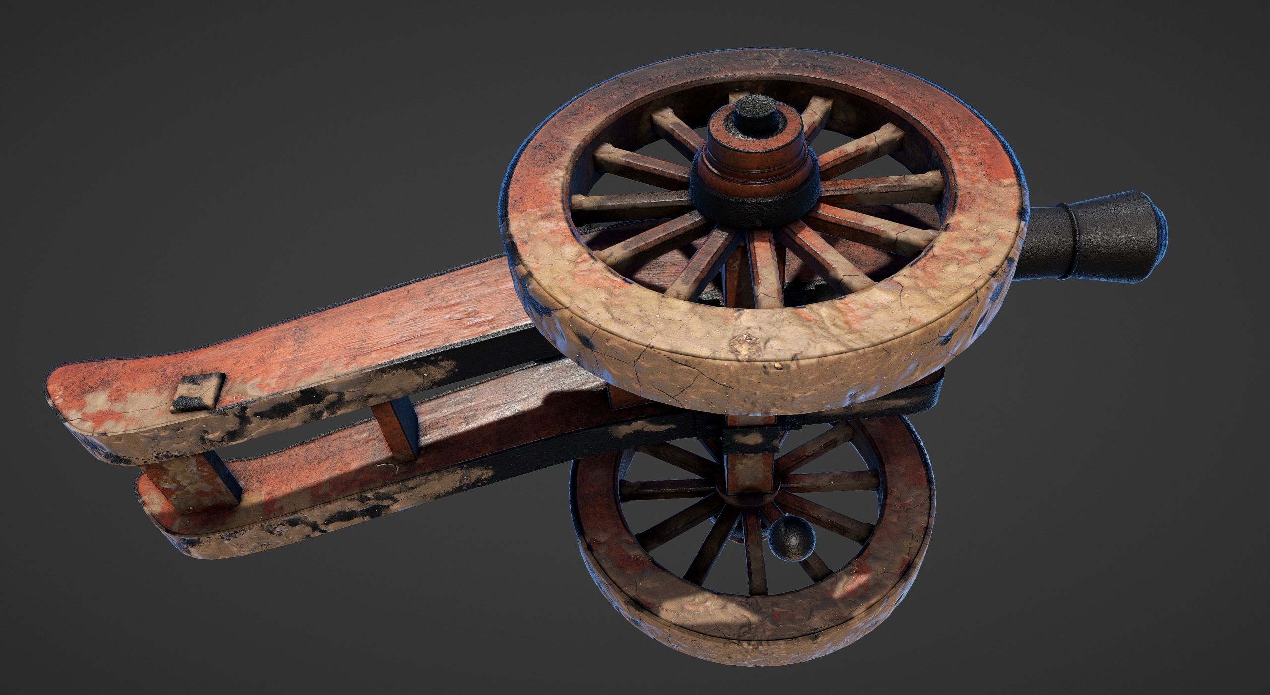 Cannon - Low Poly old Low-poly 3D model_29