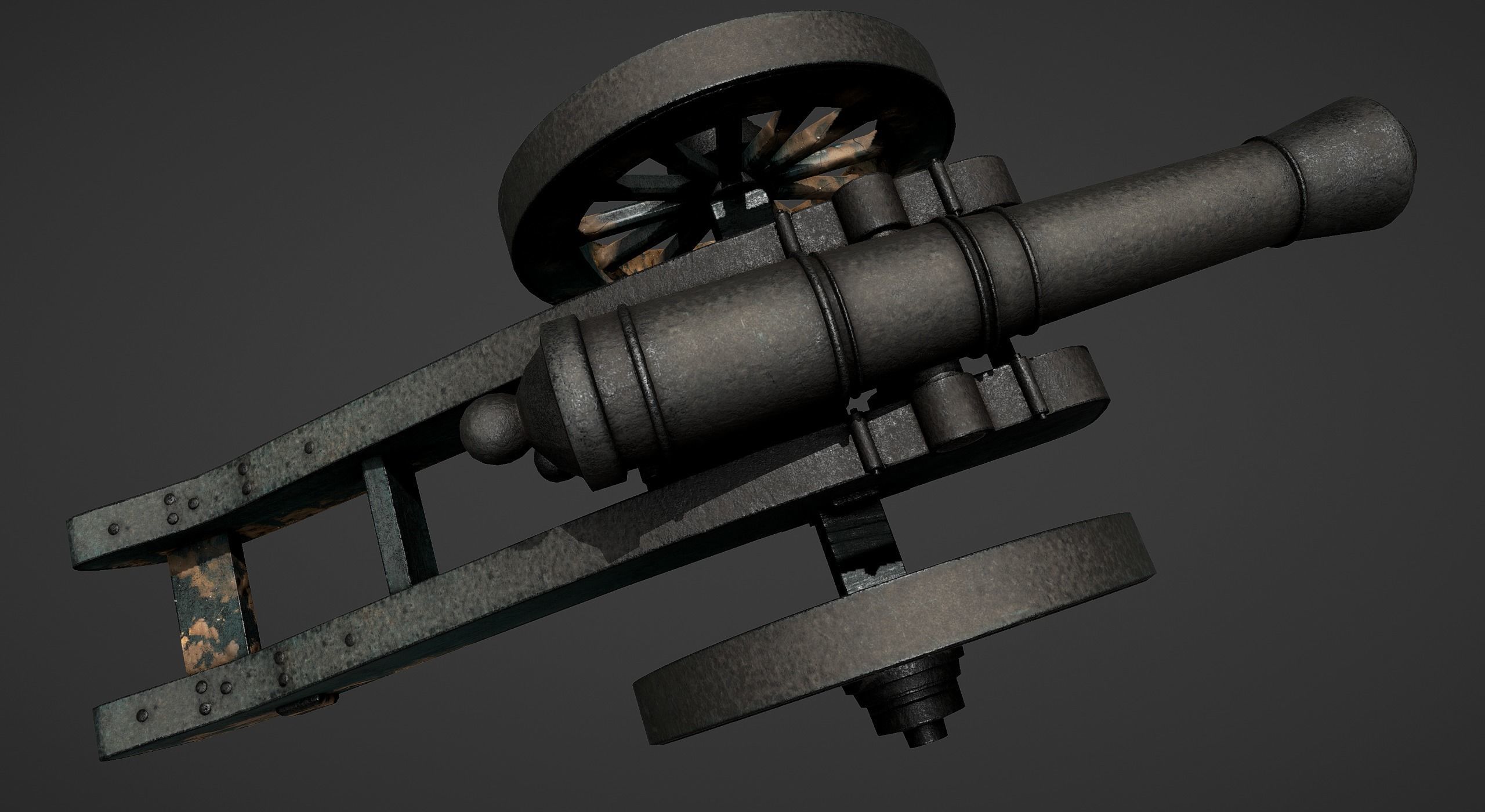 Cannon - Low Poly old Low-poly 3D model_26