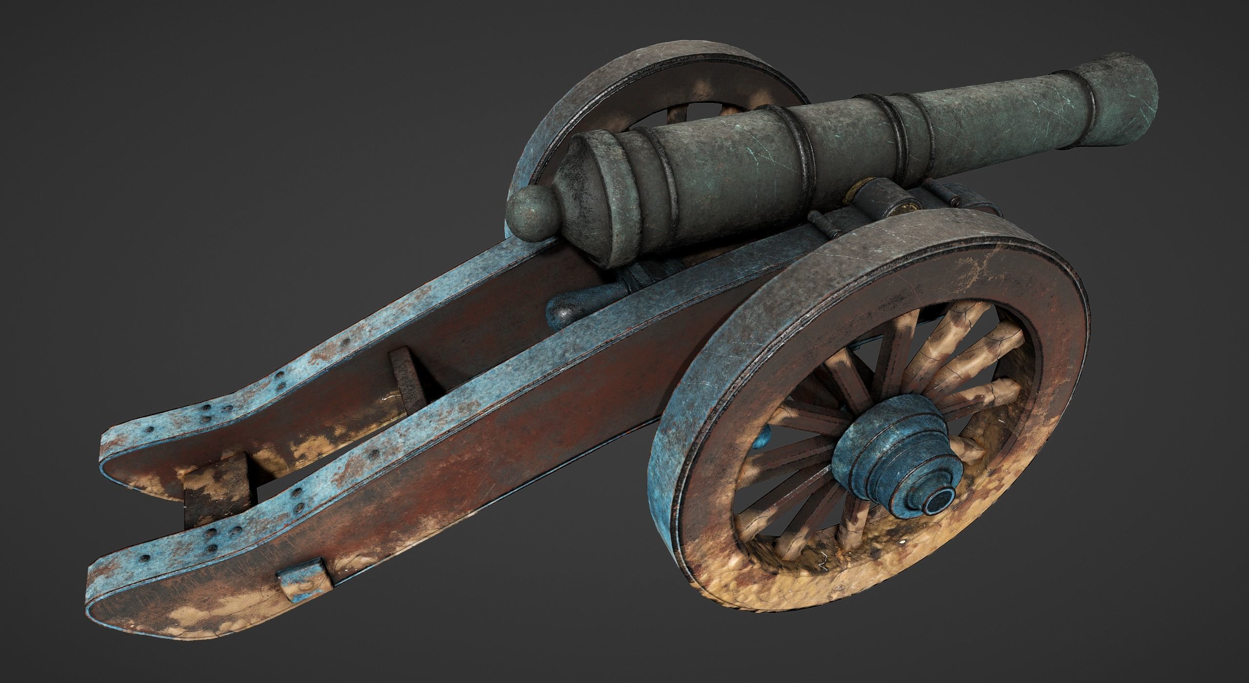 Cannon - Low Poly old Low-poly 3D model_22