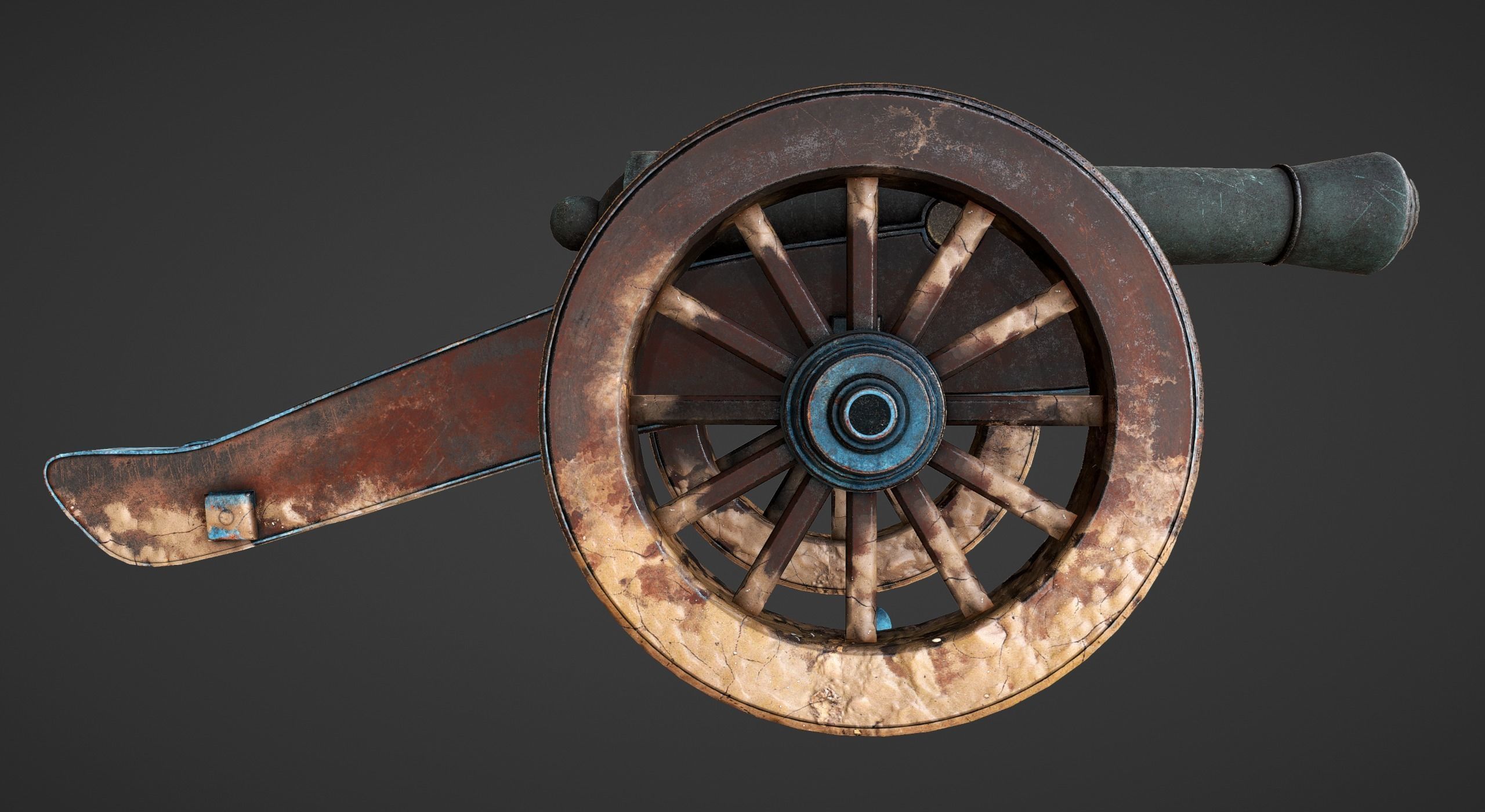 Cannon - Low Poly old Low-poly 3D model_33