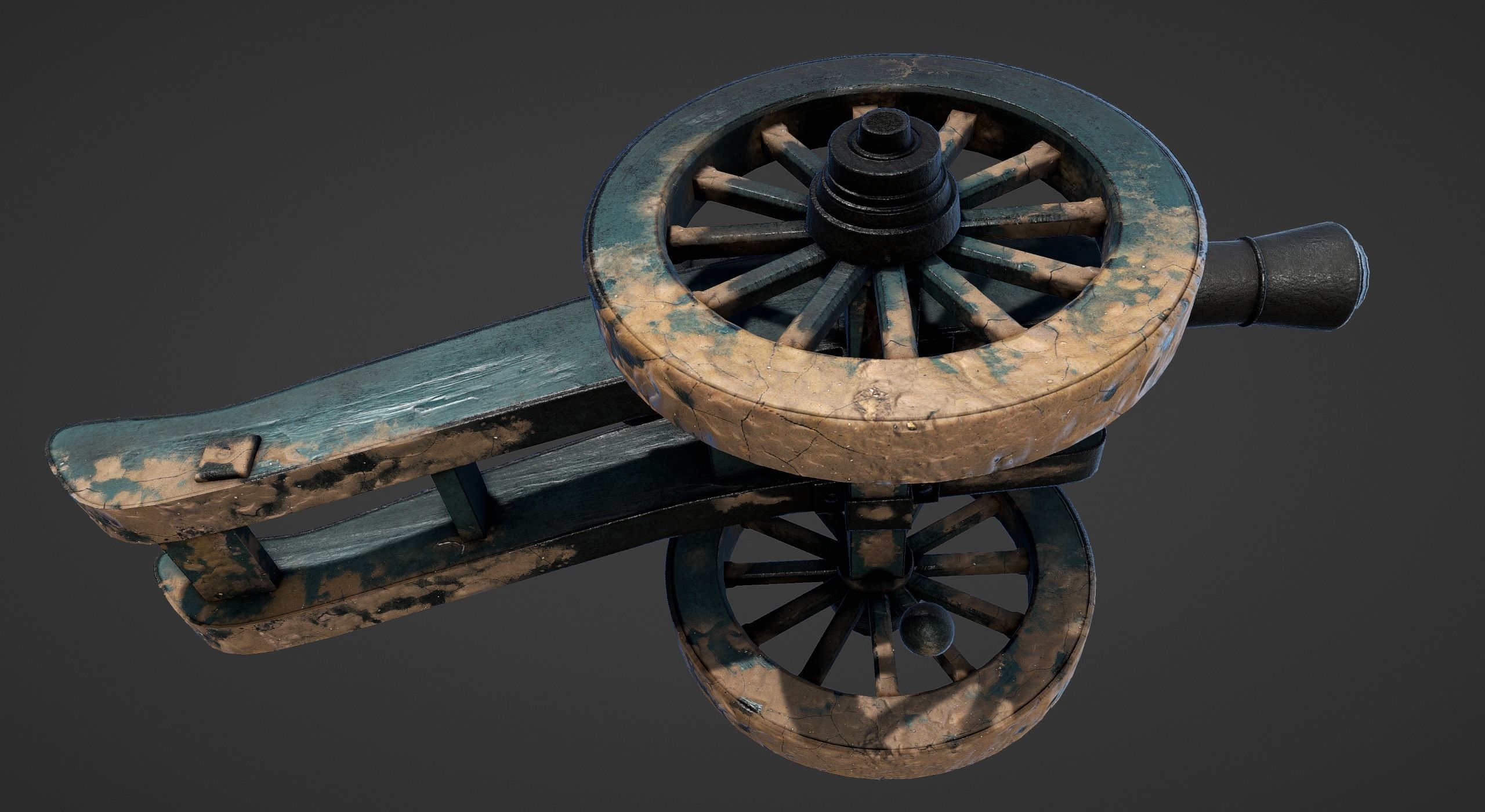 Cannon - Low Poly old Low-poly 3D model_30