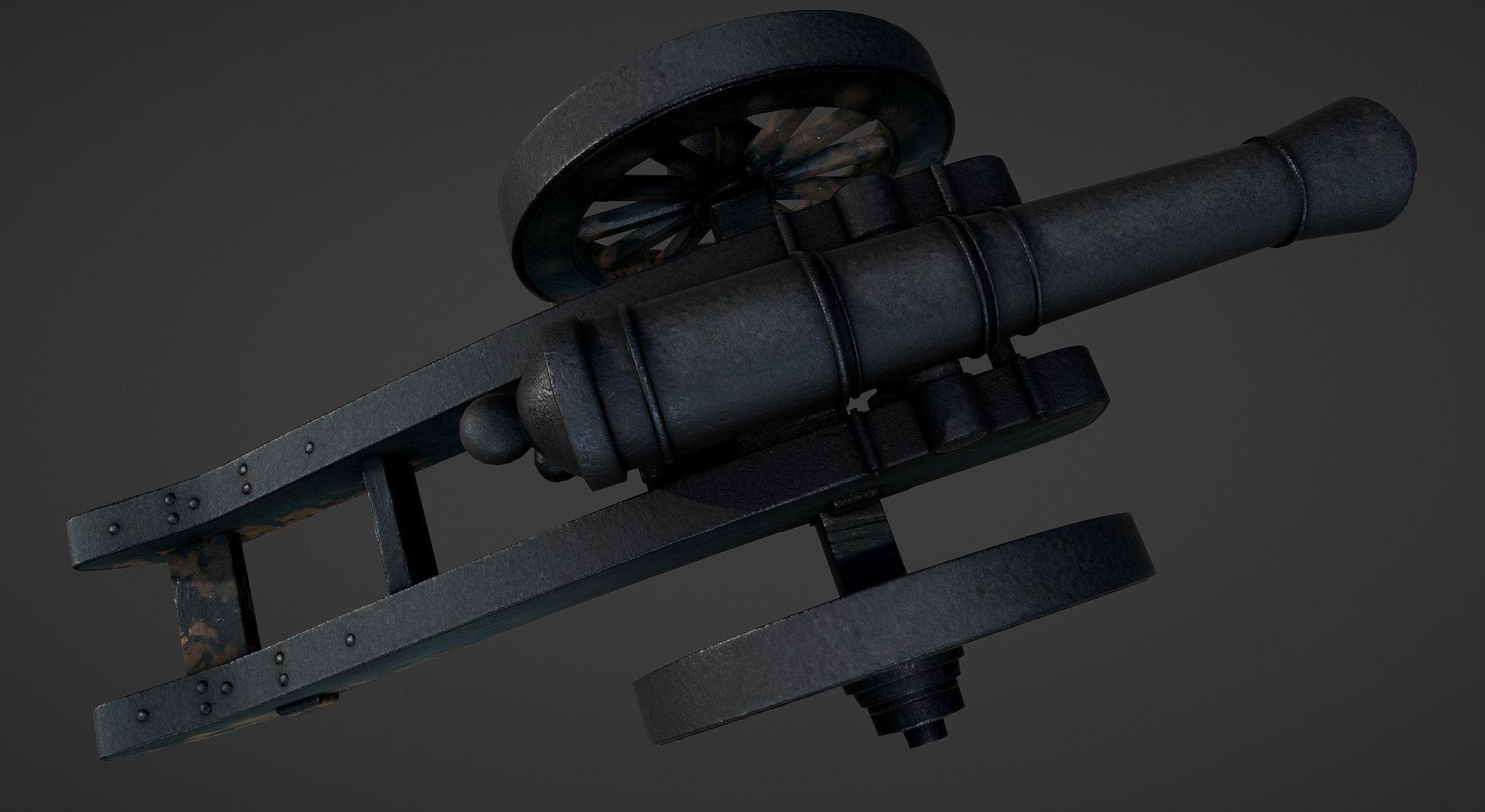 Cannon - Low Poly old Low-poly 3D model_23
