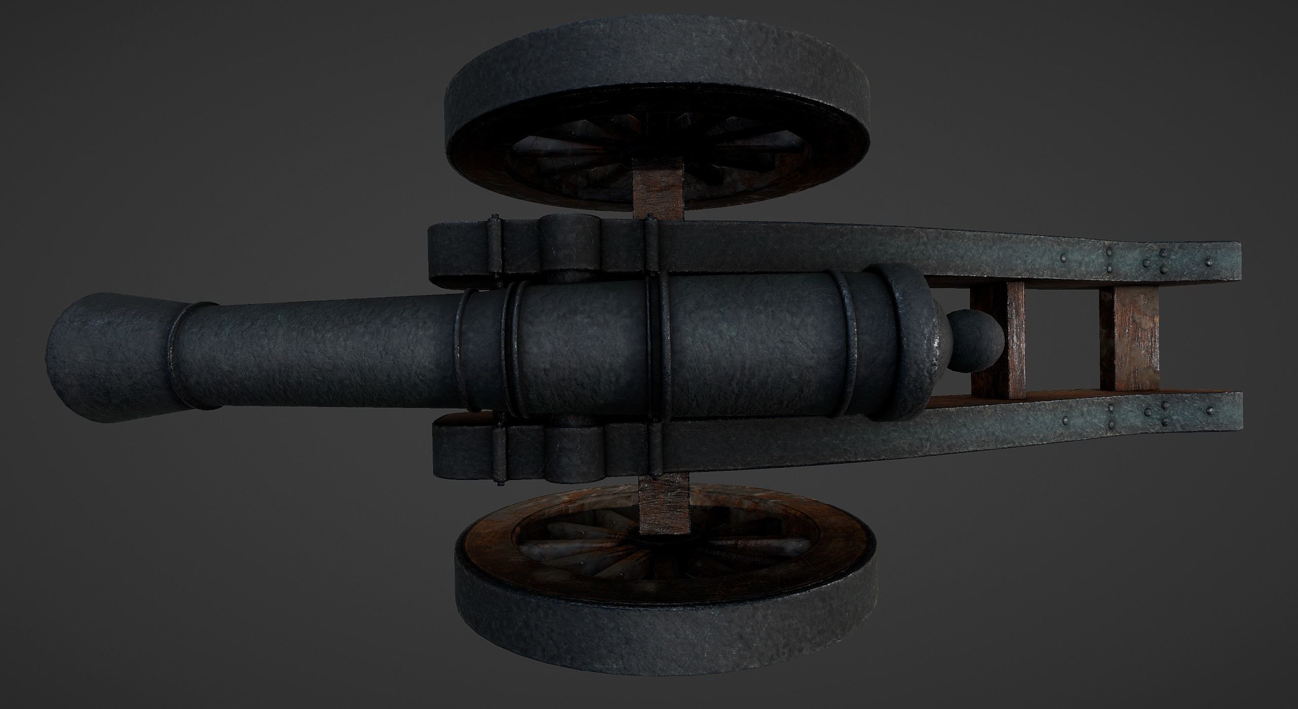 Cannon - Low Poly old Low-poly 3D model_31