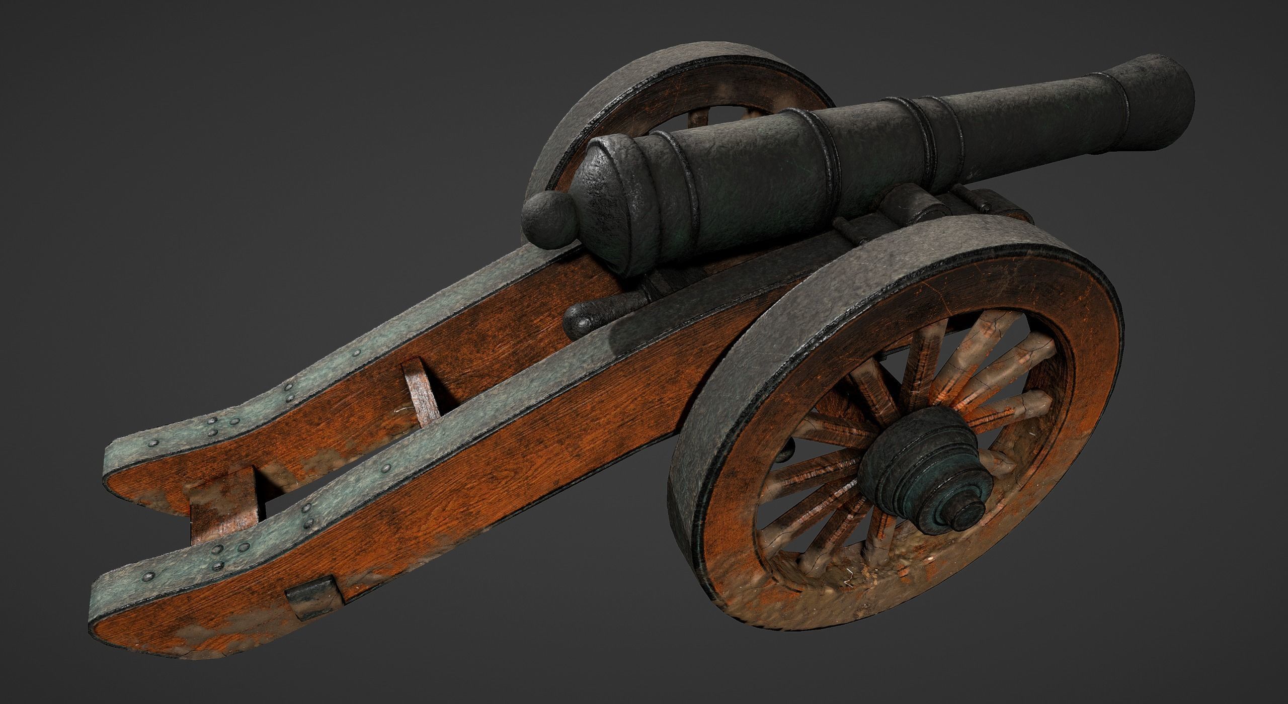 Cannon - Low Poly old Low-poly 3D model_42