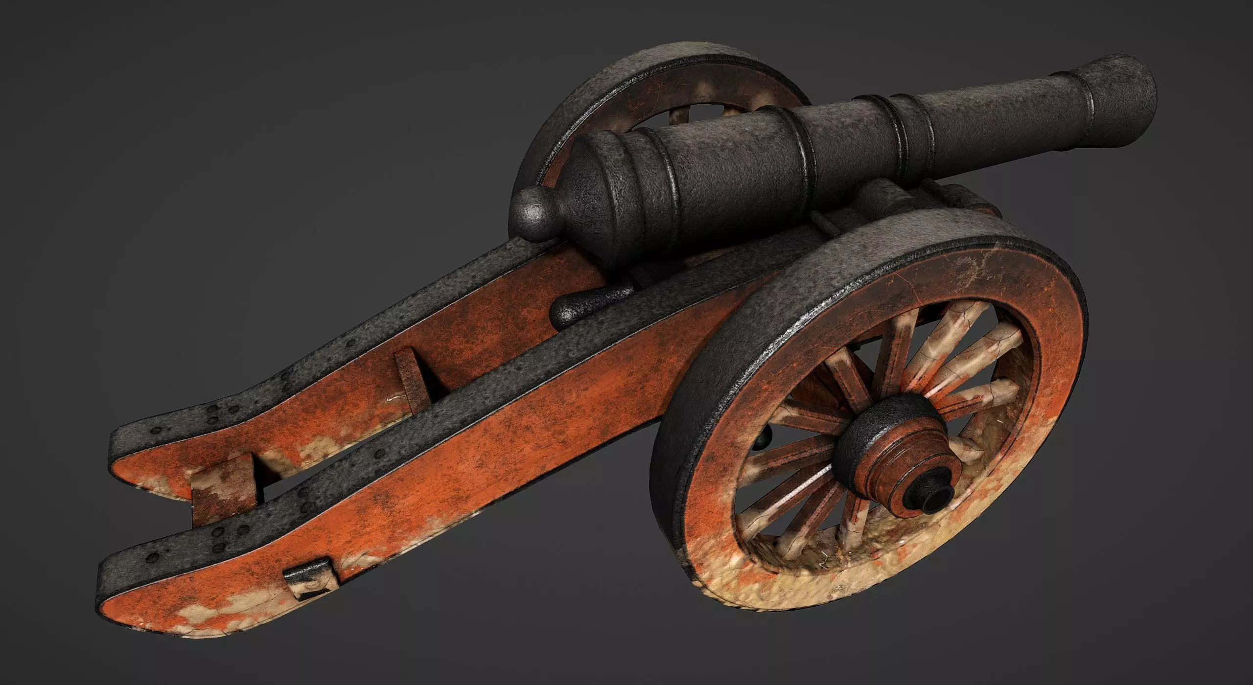 Cannon - Low Poly old Low-poly 3D model_0
