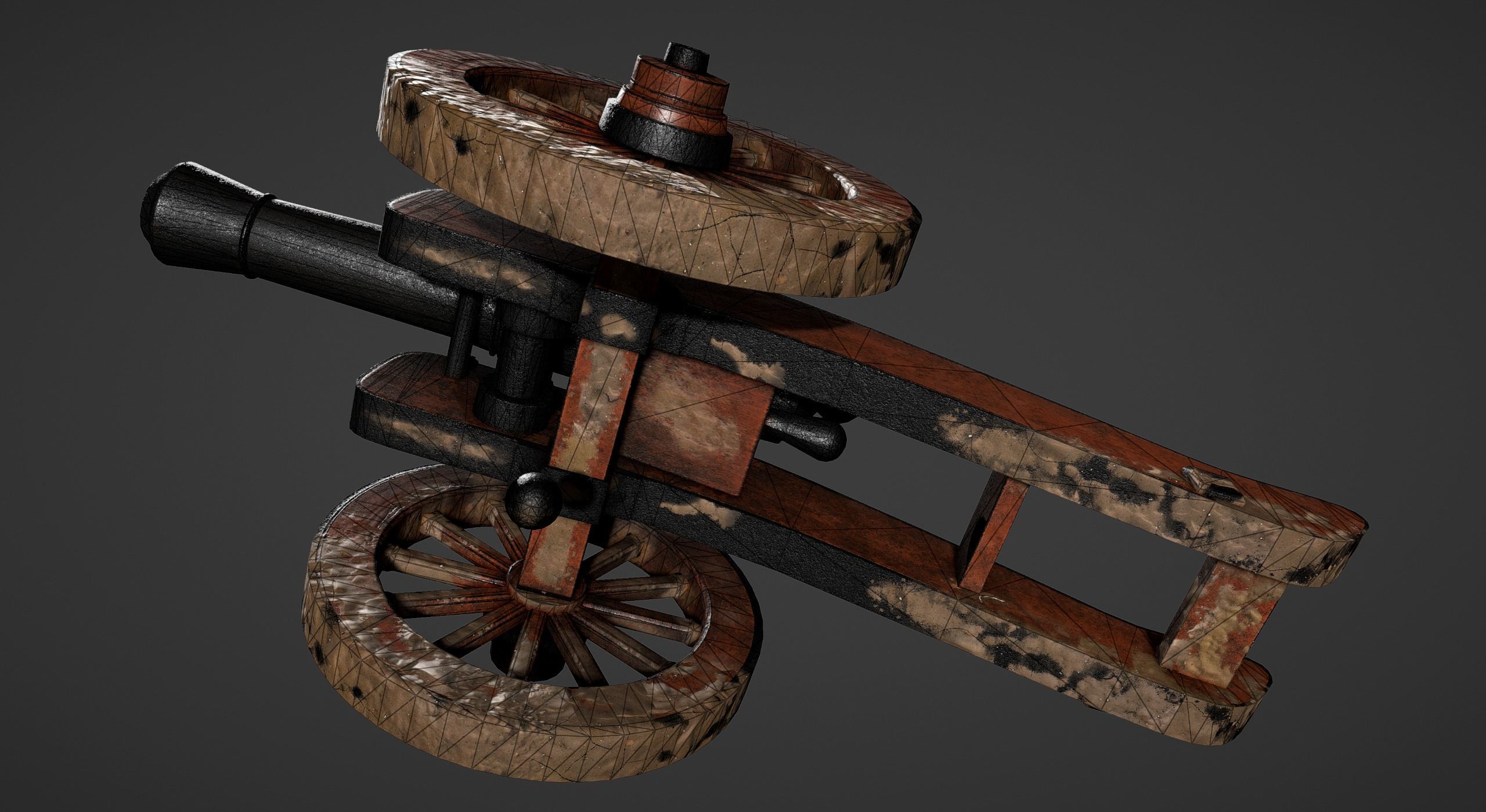 Cannon - Low Poly old Low-poly 3D model_46