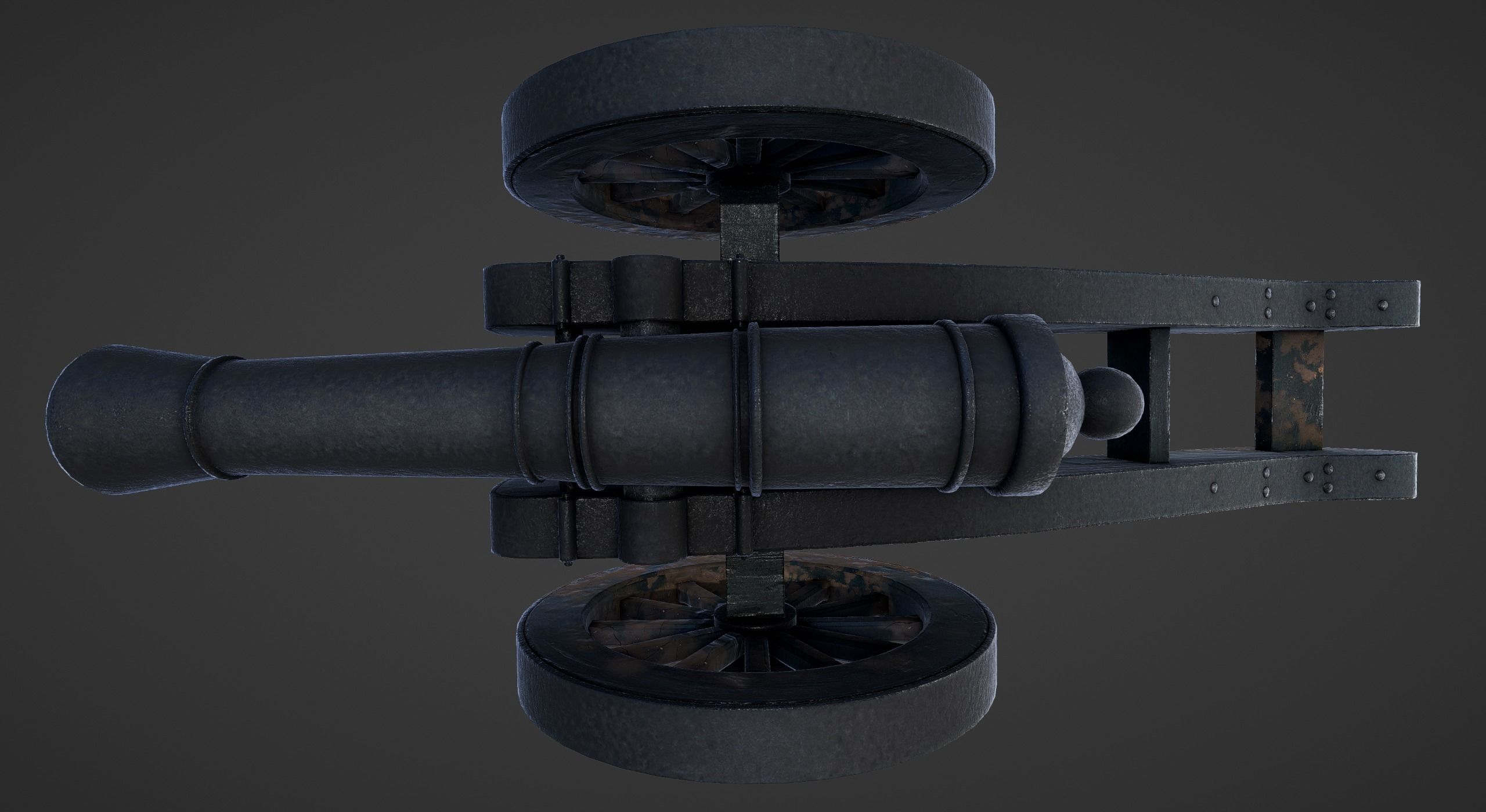 Cannon - Low Poly old Low-poly 3D model_20