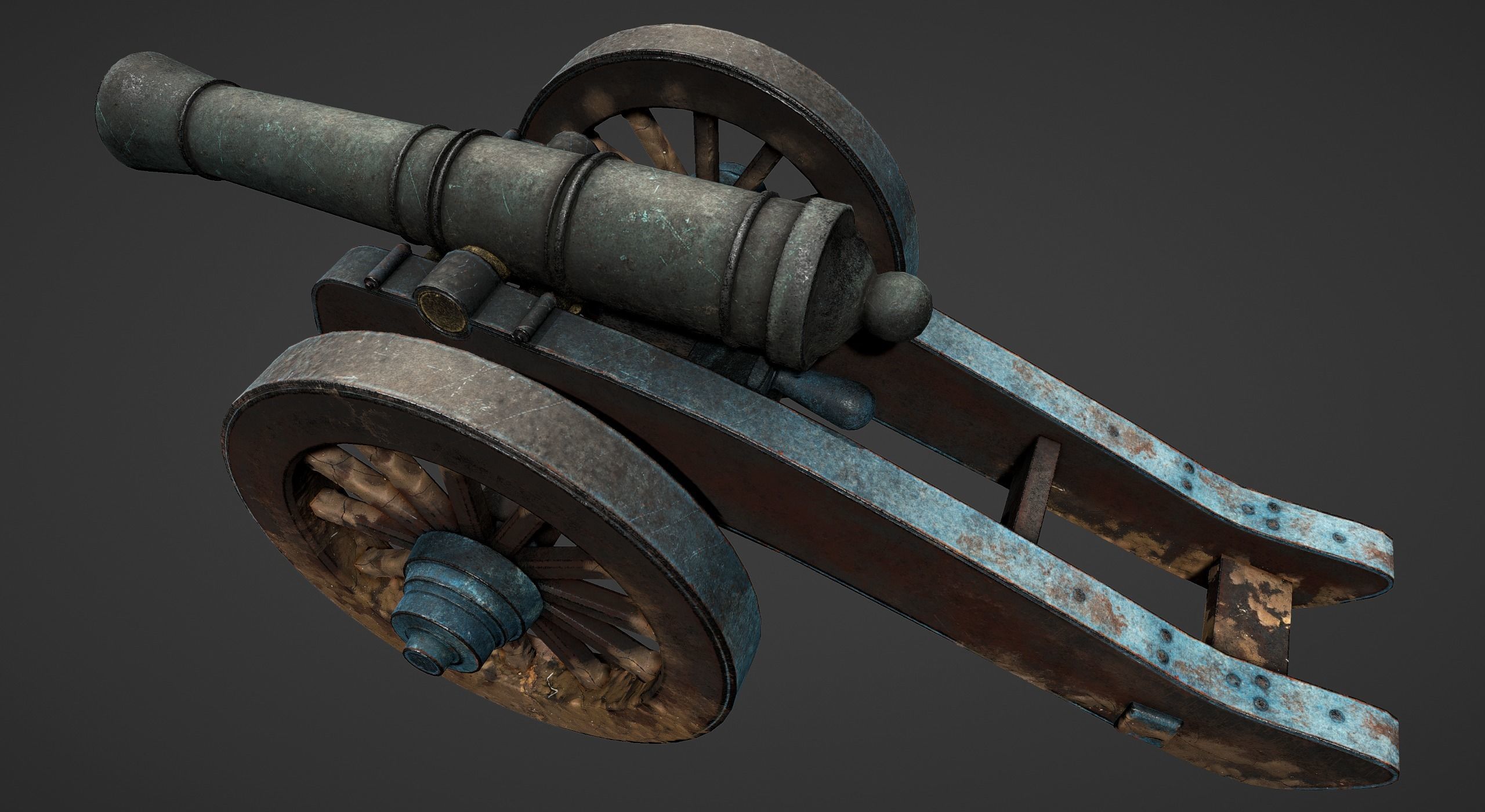 Cannon - Low Poly old Low-poly 3D model_52
