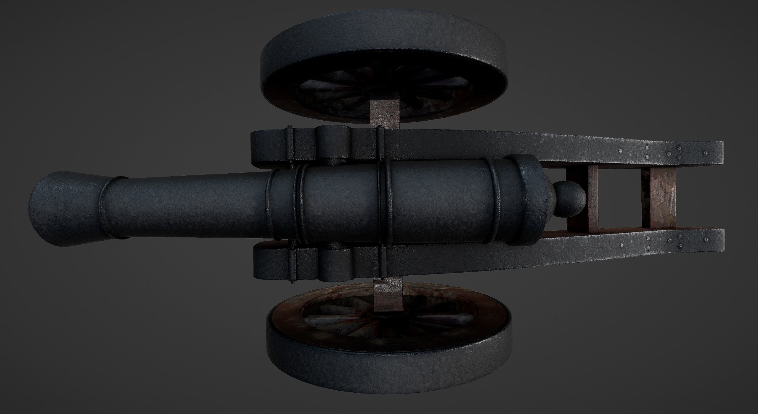 Cannon - Low Poly old Low-poly 3D model_8