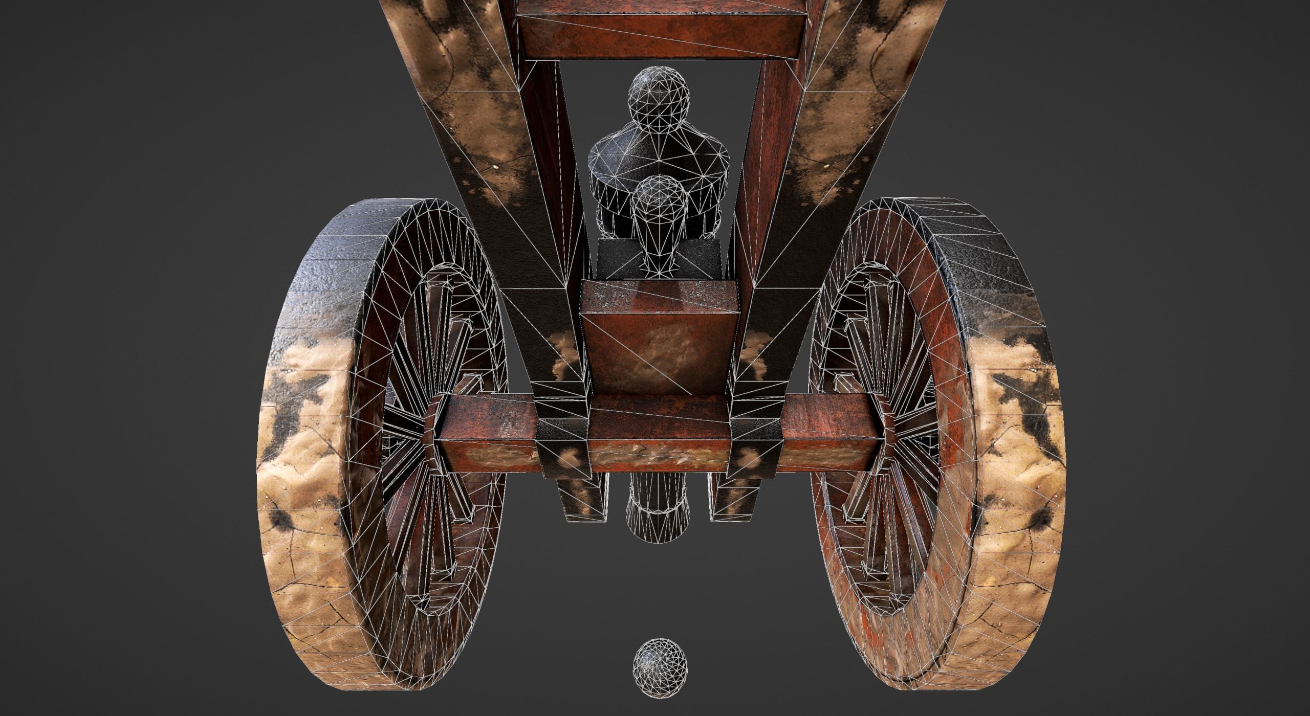 Cannon - Low Poly old Low-poly 3D model_14