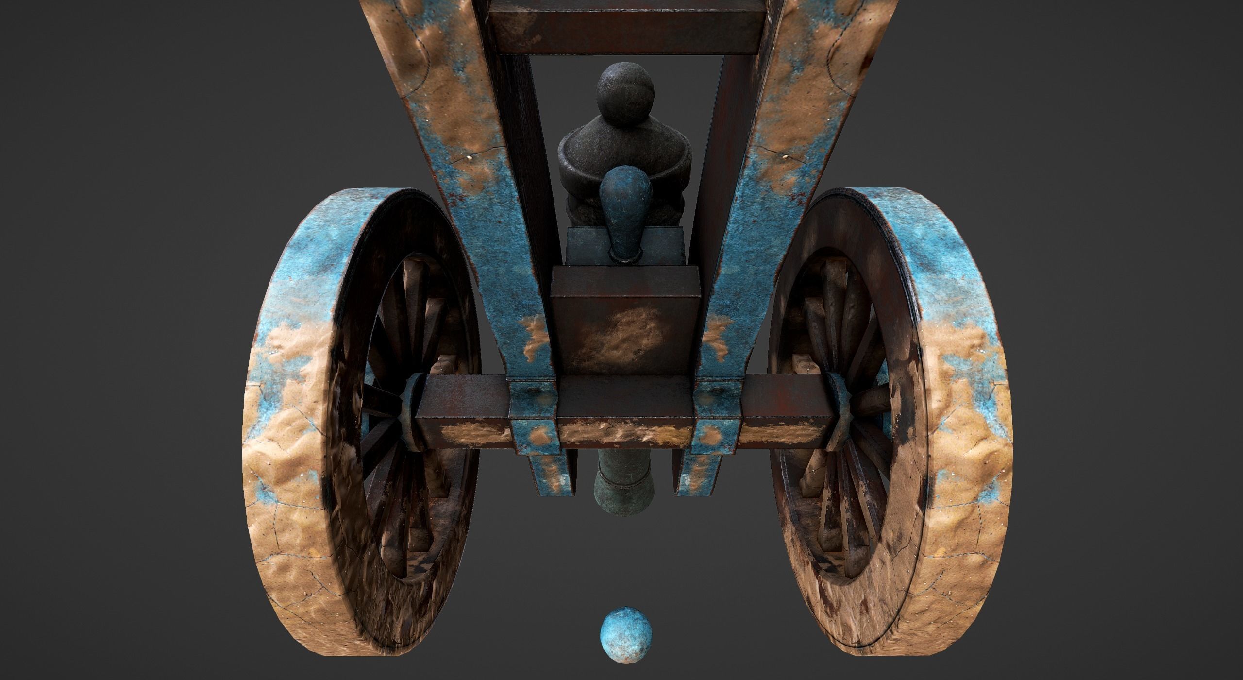 Cannon - Low Poly old Low-poly 3D model_35