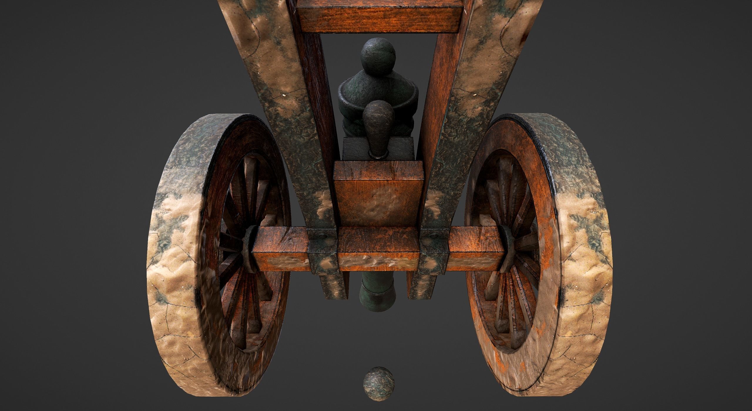 Cannon - Low Poly old Low-poly 3D model_1
