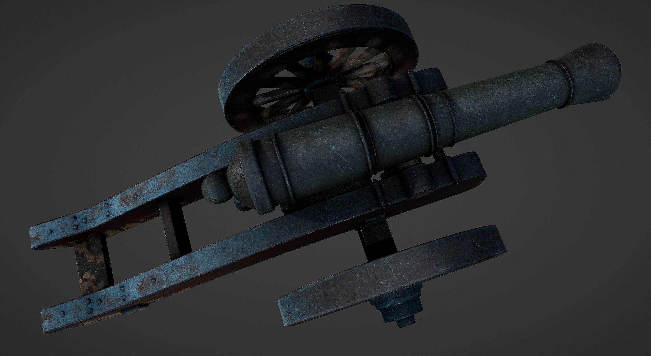 Cannon - Low Poly old Low-poly 3D model_40
