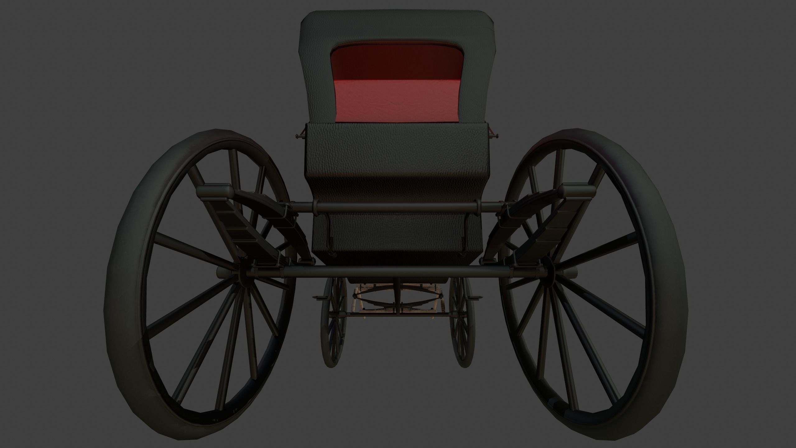 Carriage - Low Poly victorian horse drawn Low-poly 3D model_21