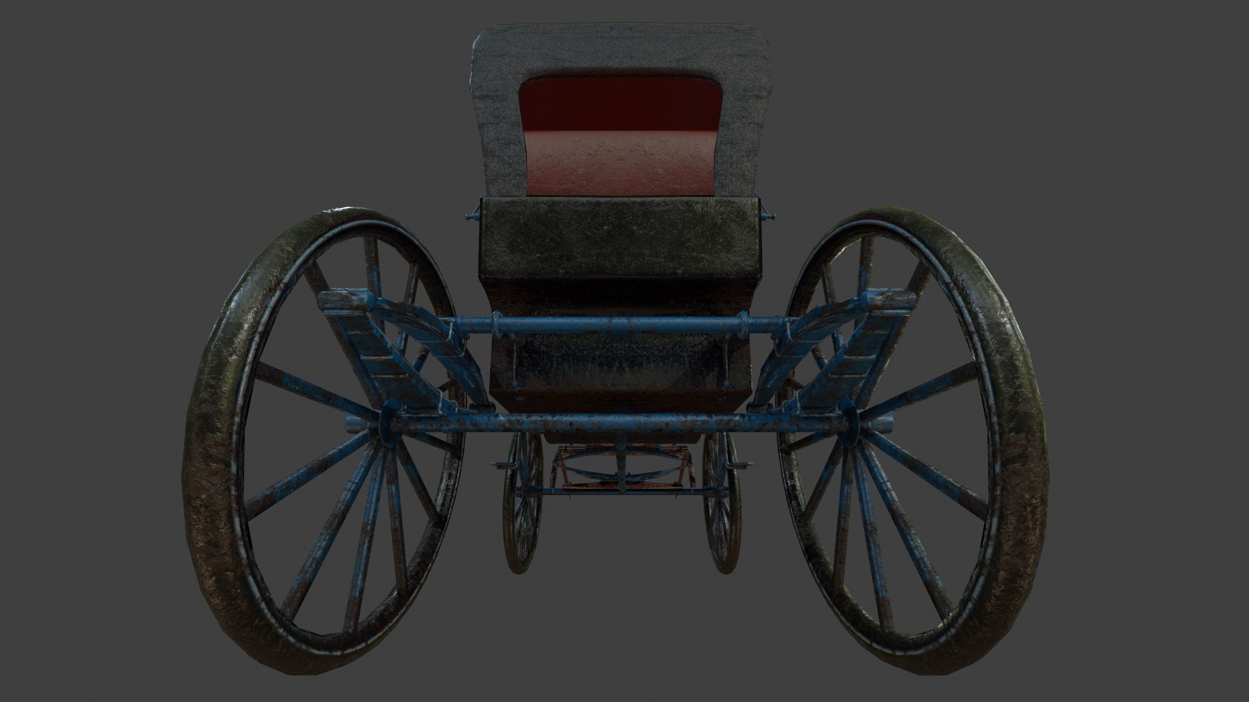 Carriage - Low Poly victorian horse drawn Low-poly 3D model_16