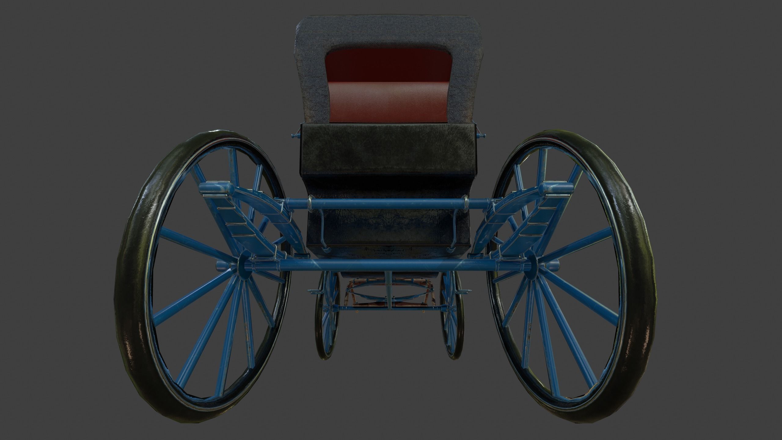 Carriage - Low Poly victorian horse drawn Low-poly 3D model_39