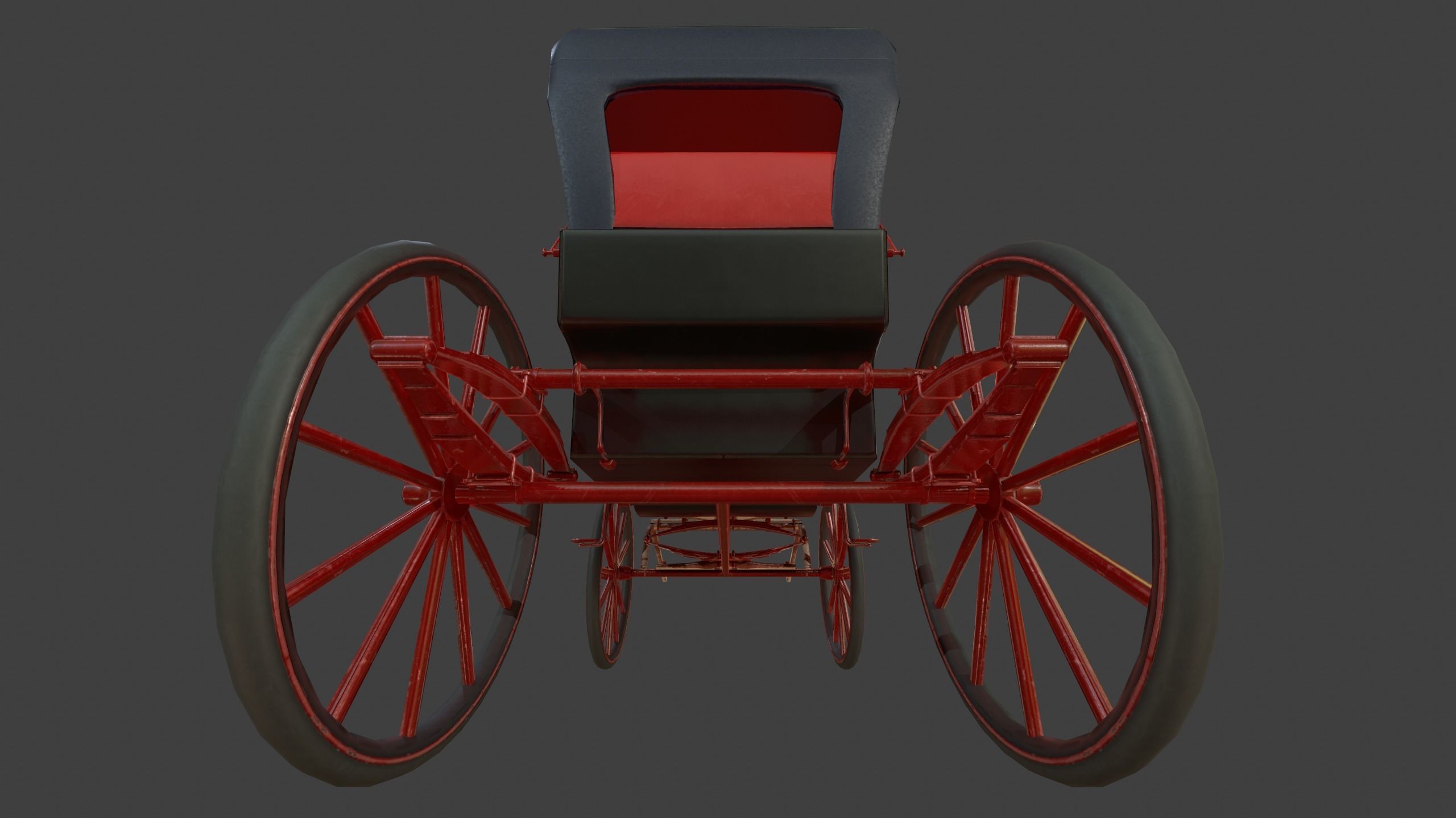 Carriage - Low Poly victorian horse drawn Low-poly 3D model_40