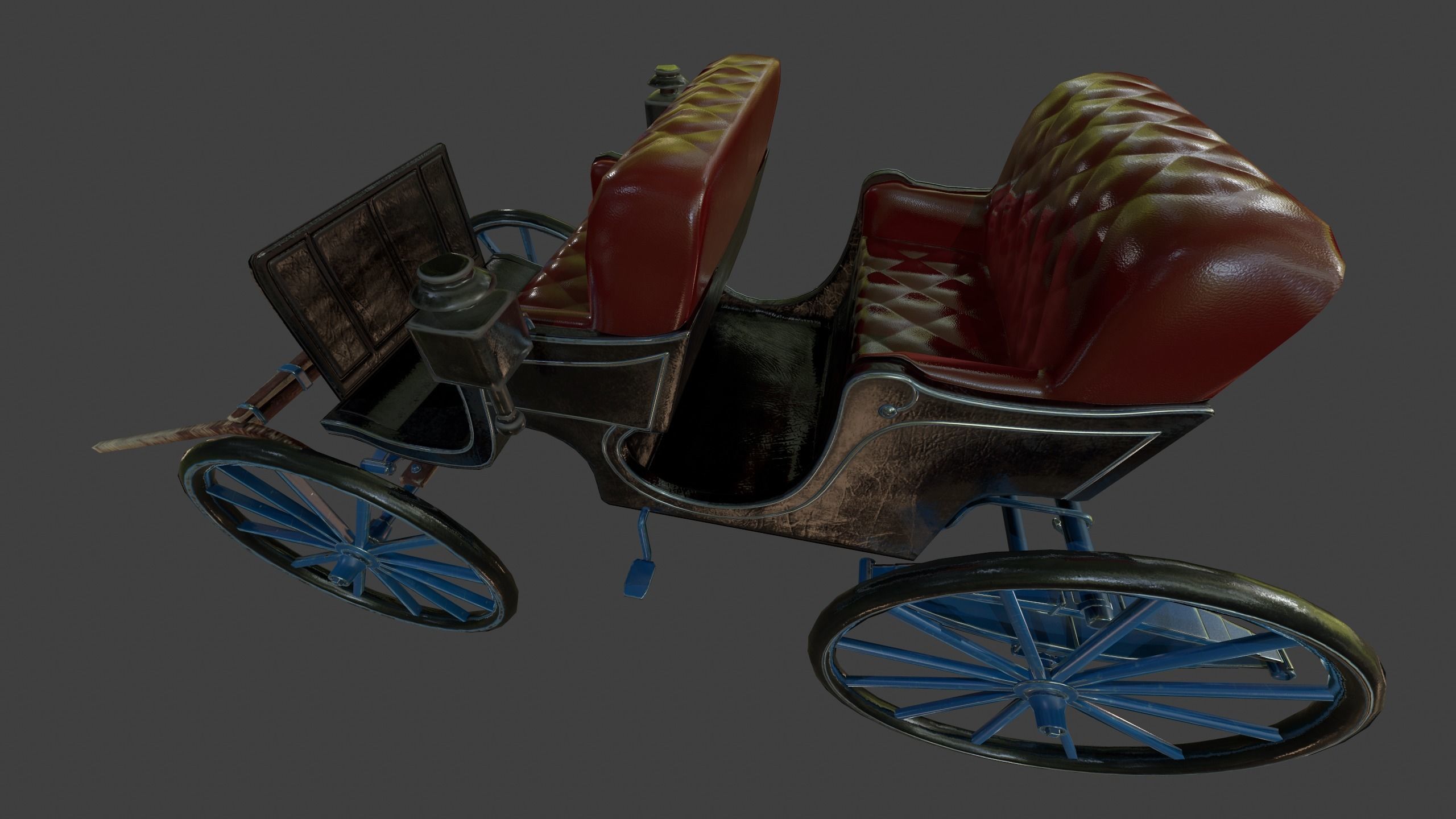 Carriage - Low Poly victorian horse drawn Low-poly 3D model_41