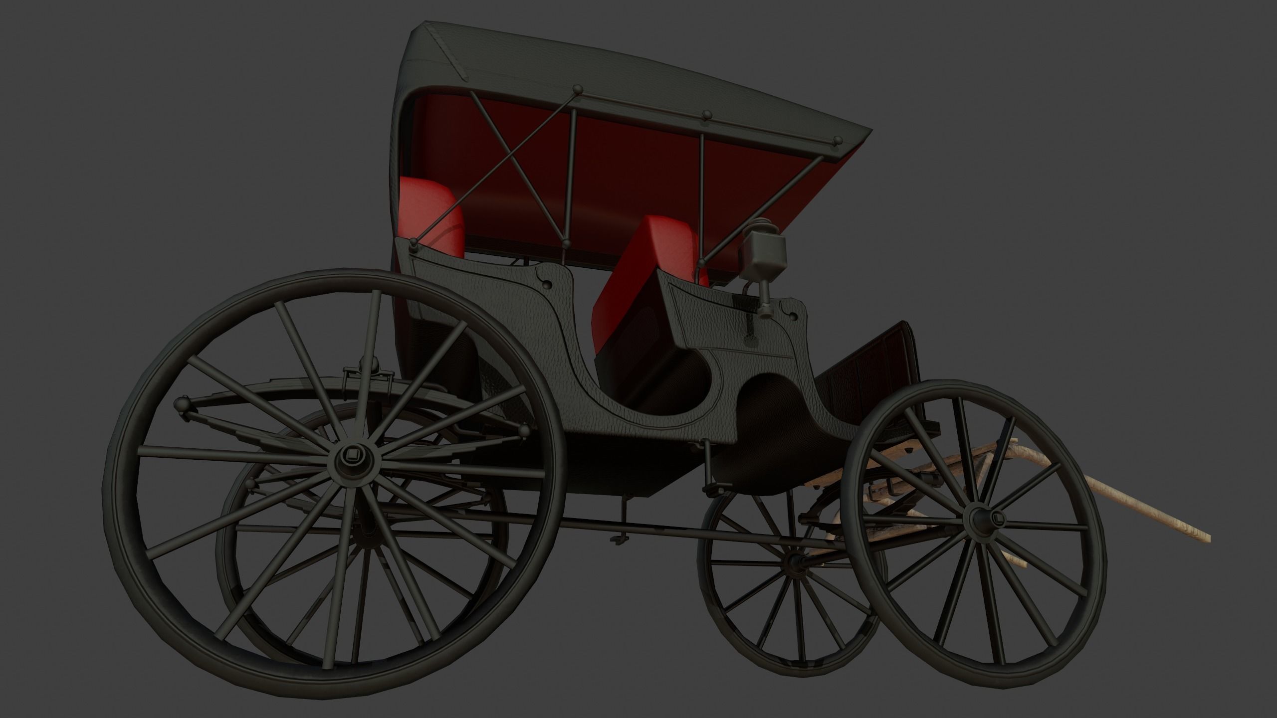 Carriage - Low Poly victorian horse drawn Low-poly 3D model_19