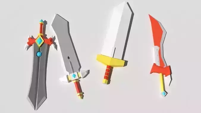 Low poly fantasy Swords