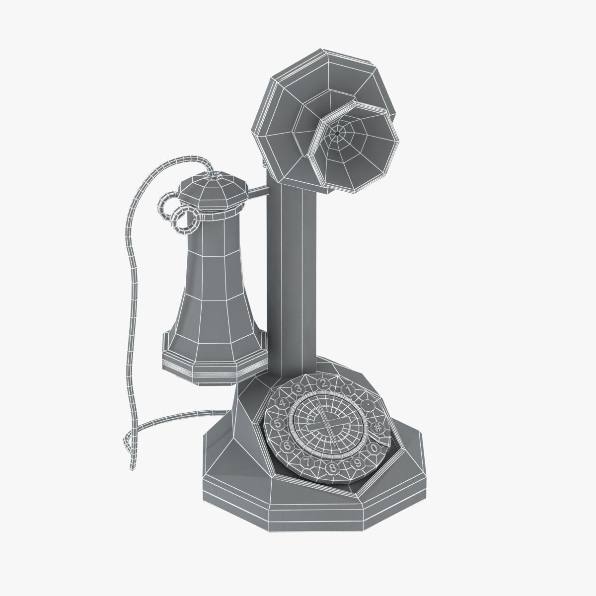 Crosley Old Candlestick Phone 3D model