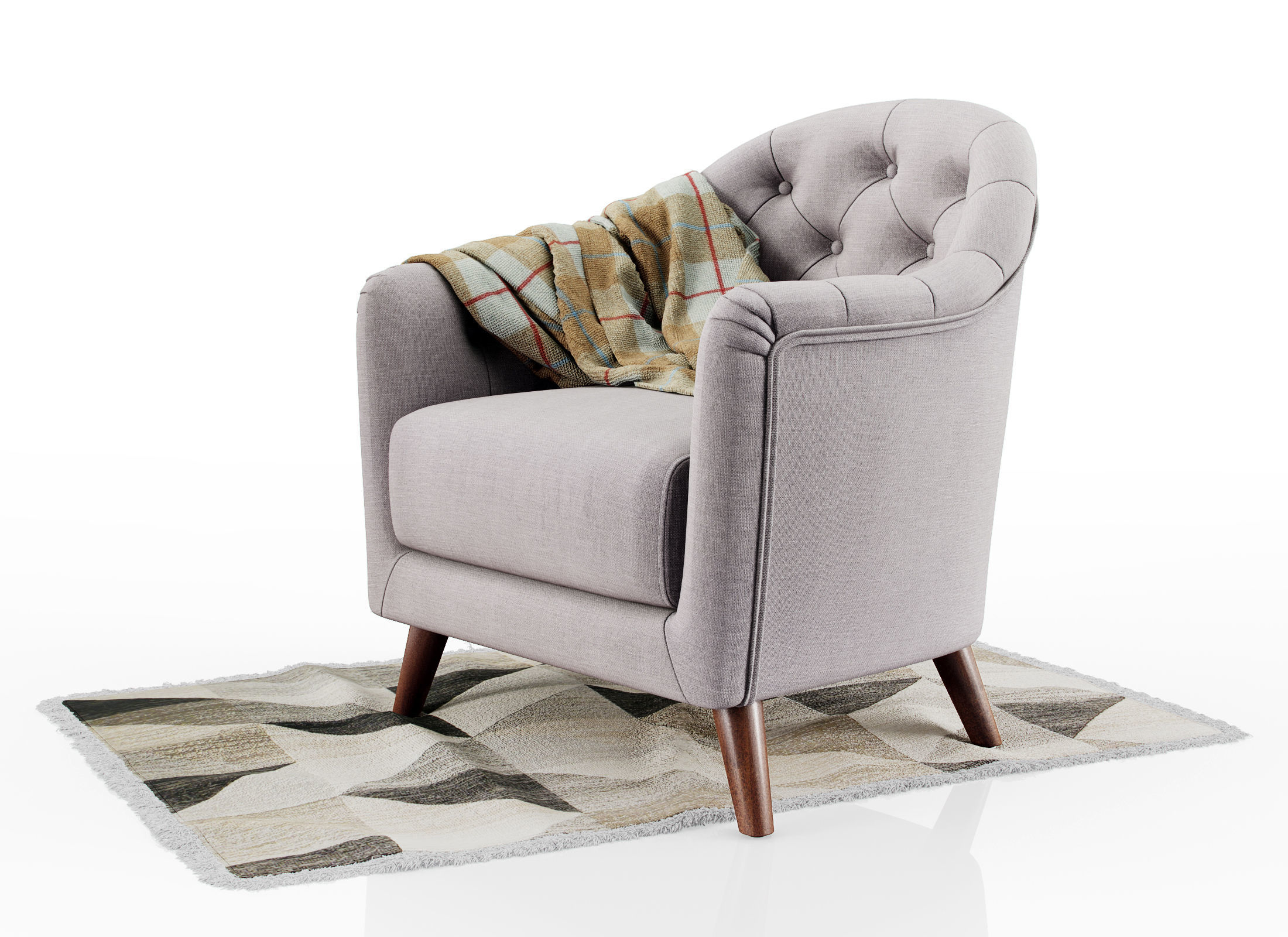 armchair Lotus 3D model_1