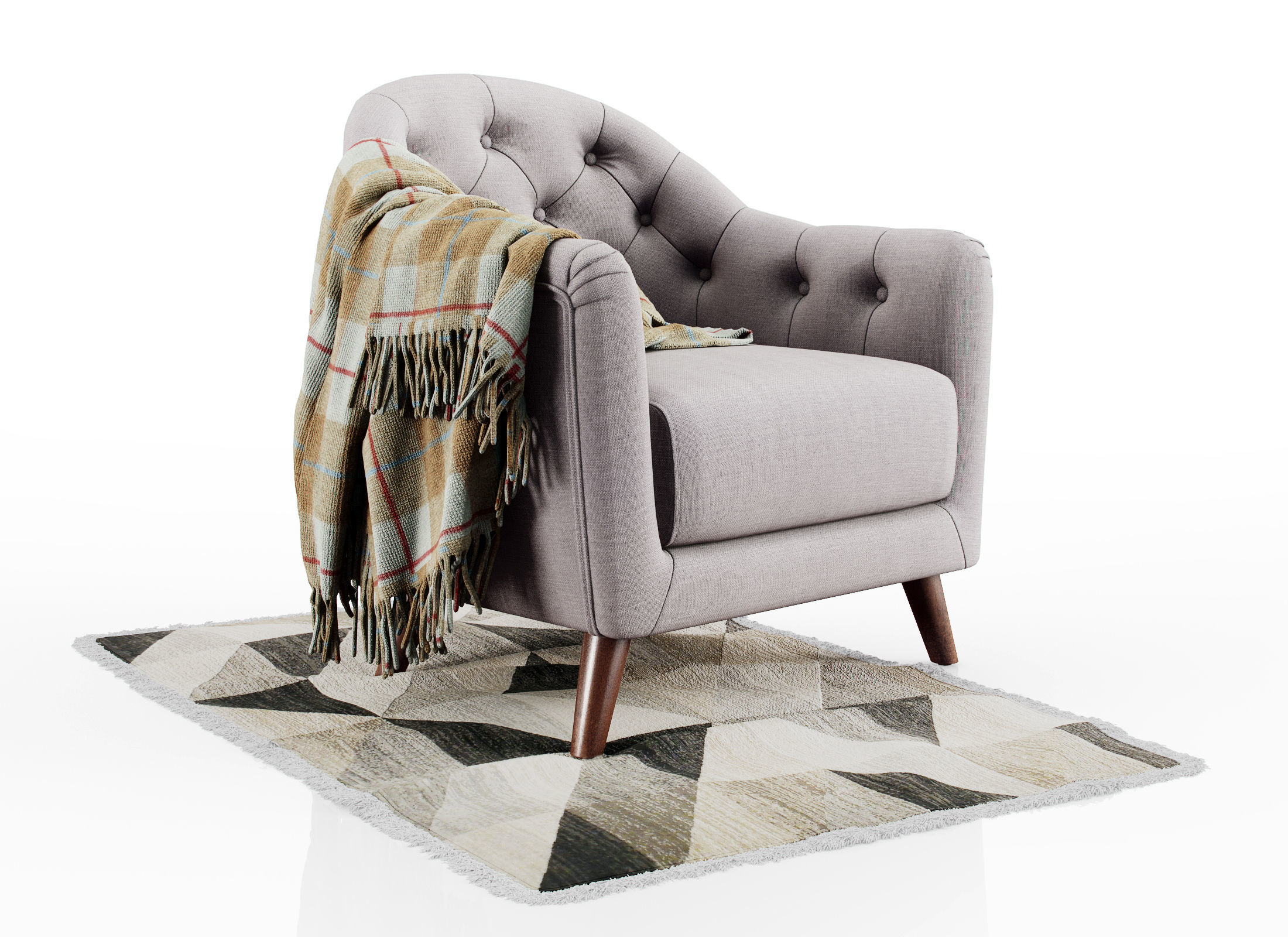 armchair Lotus 3D model_0