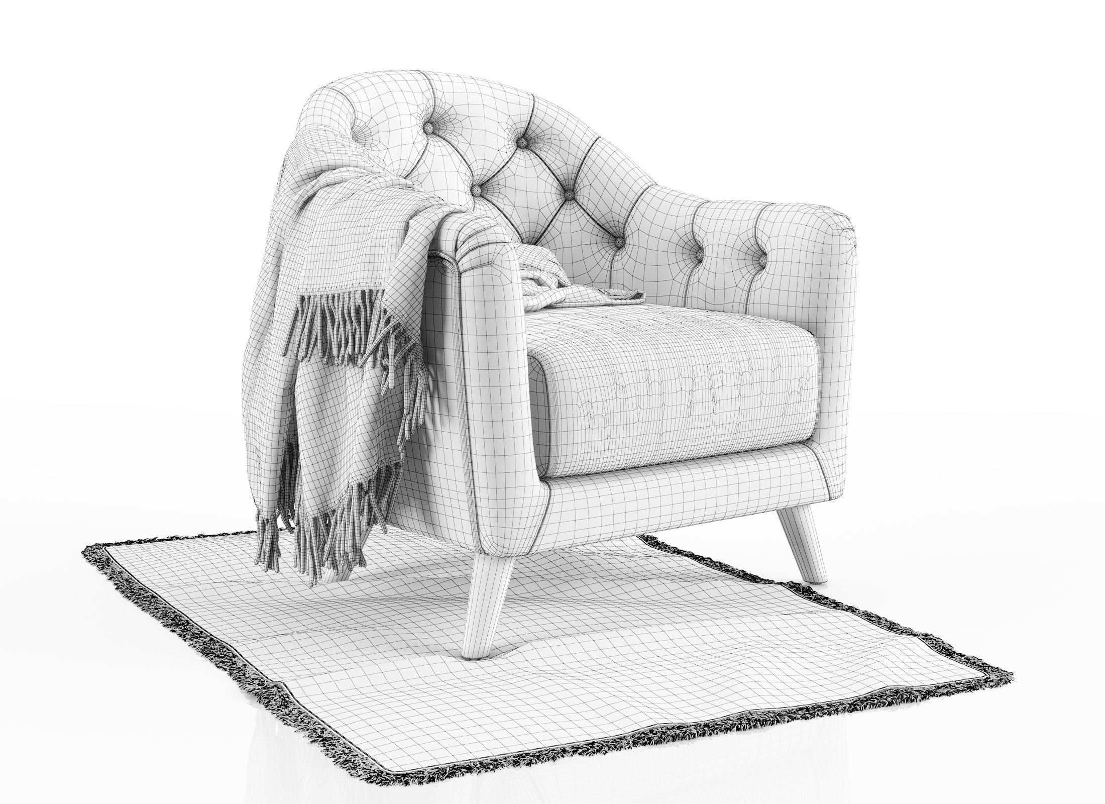 armchair Lotus 3D model_5