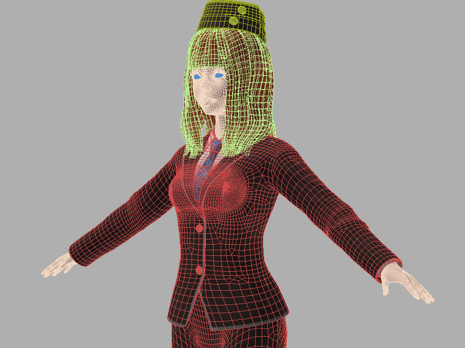 T pose rigged model of Olivia with various outfit  3D model_9