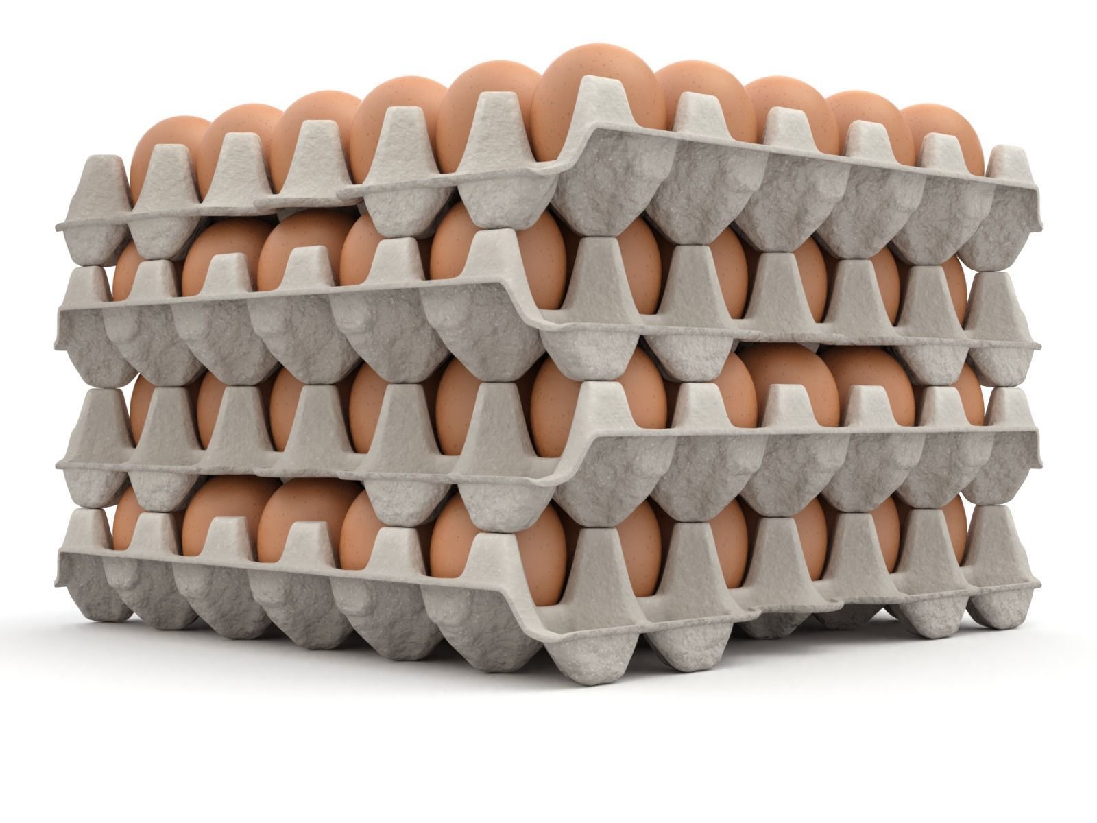 Eggs in a carton package 3D model_10