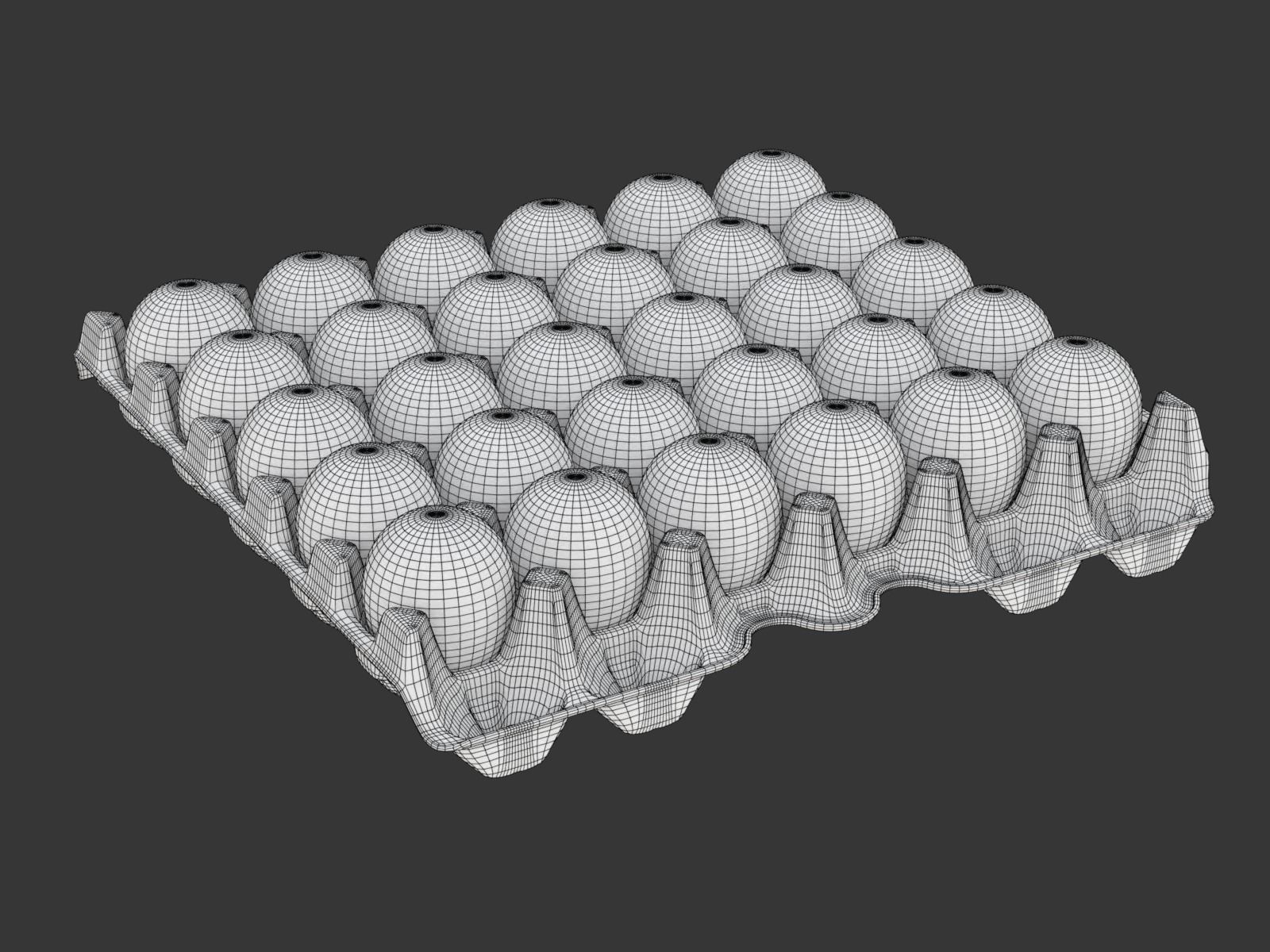 Eggs in a carton package 3D model_25