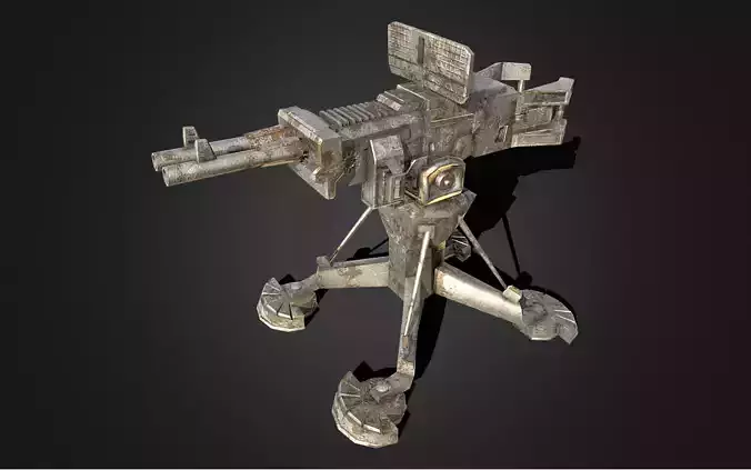 Fixed Machine Gun Free 3D model