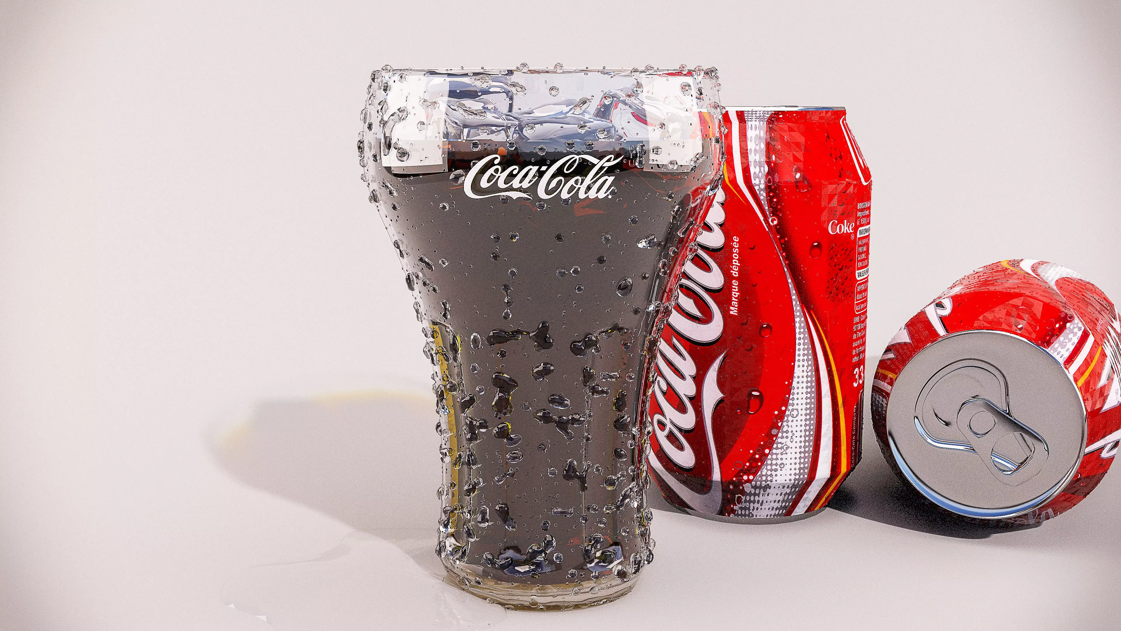 COCA COLA GLASS AND CAN 3D MODEL 3D model_0