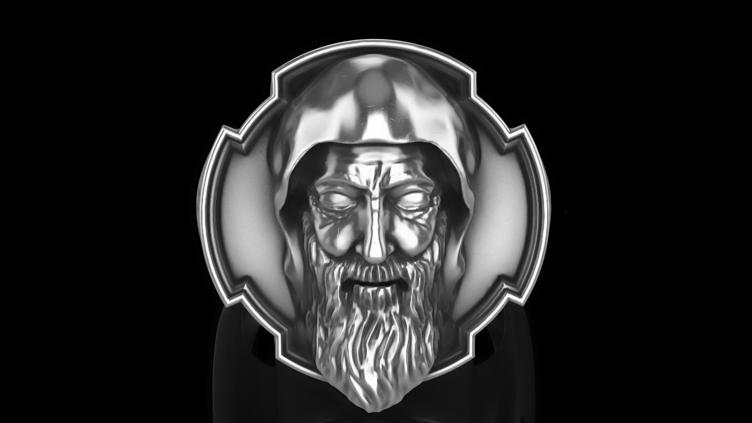 Saint Charbel Makhlouf ring 3D print model_6