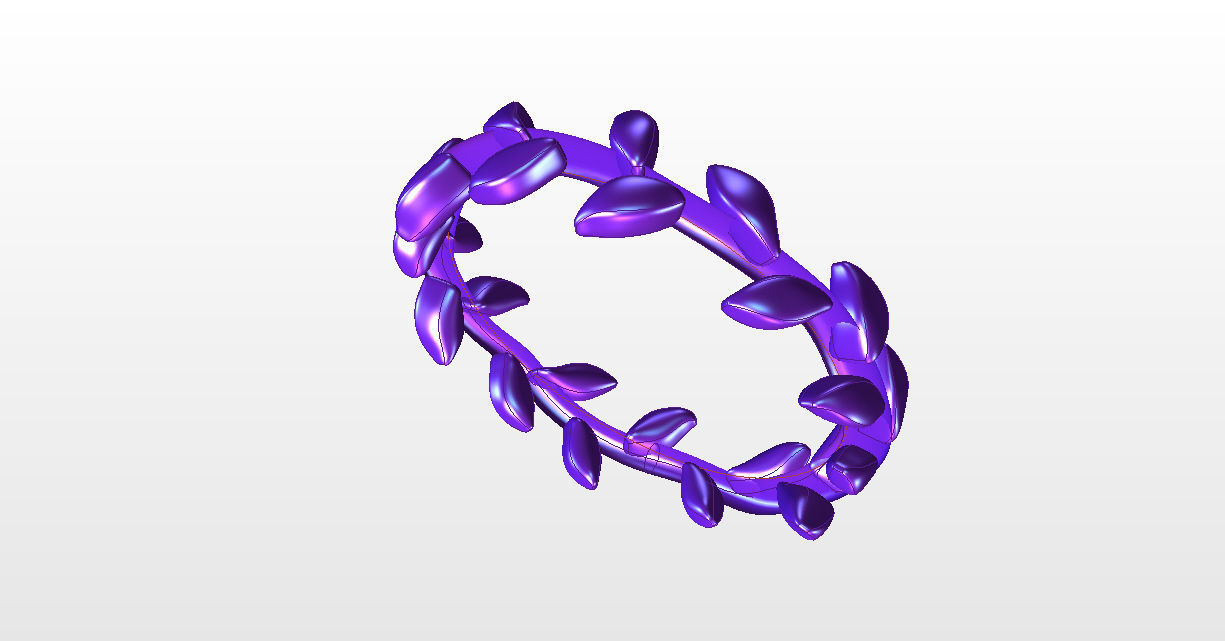 ring leaf 001 cadfile 3D print model_5