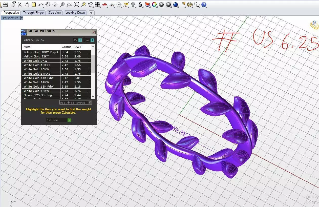 ring leaf 001 cadfile 3D print model_0