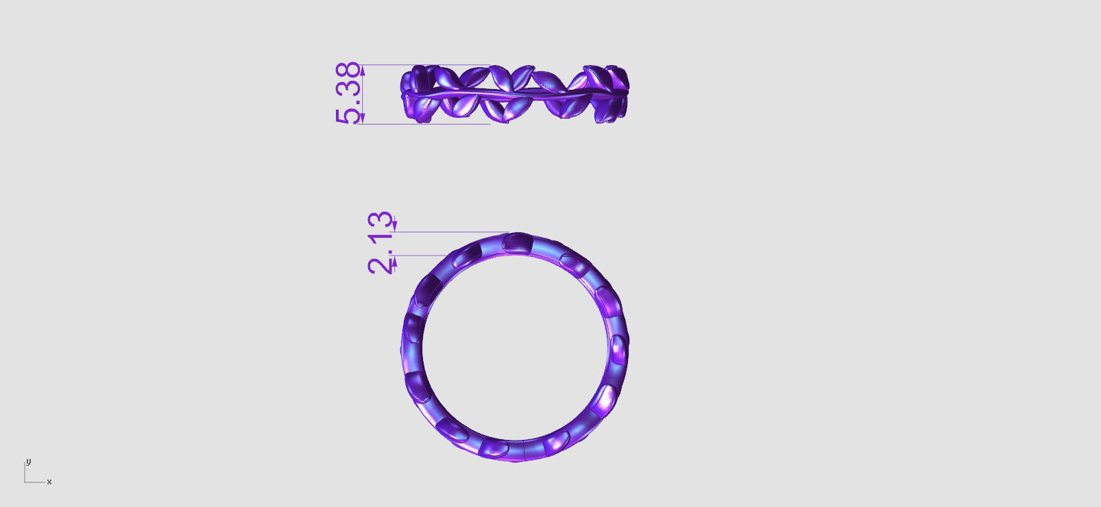 ring leaf 001 cadfile 3D print model_1