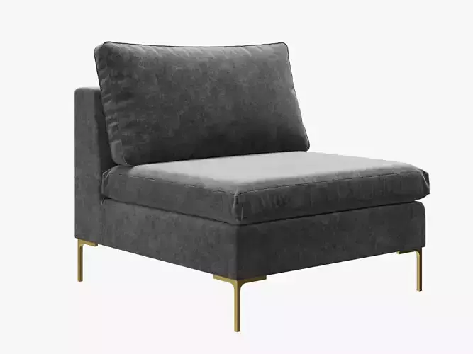 Slub Velvet Edlyn Chair by Anthropologie 3D model