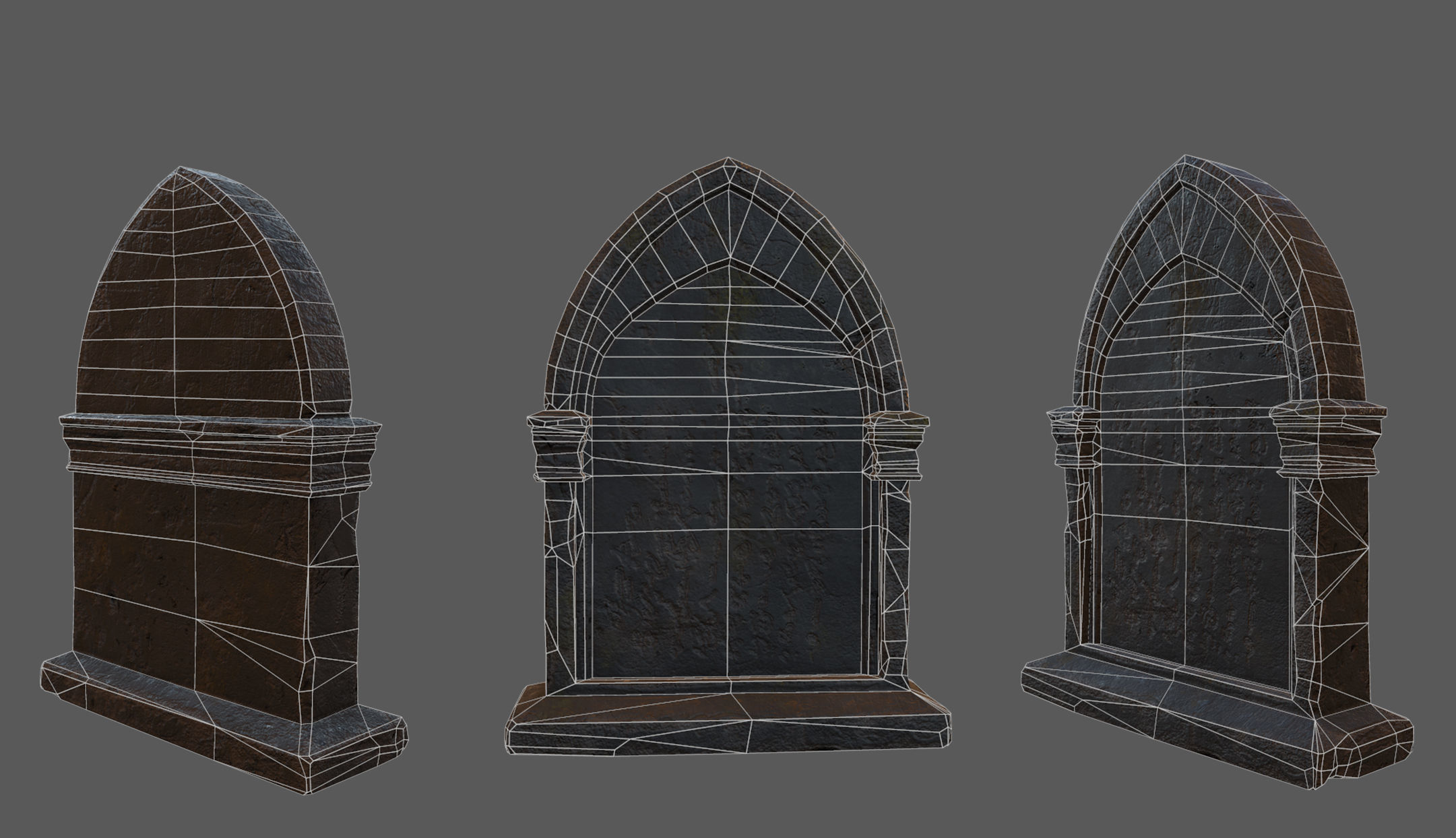 Tombstone Bloodborne Style  Low-poly 3D model_5