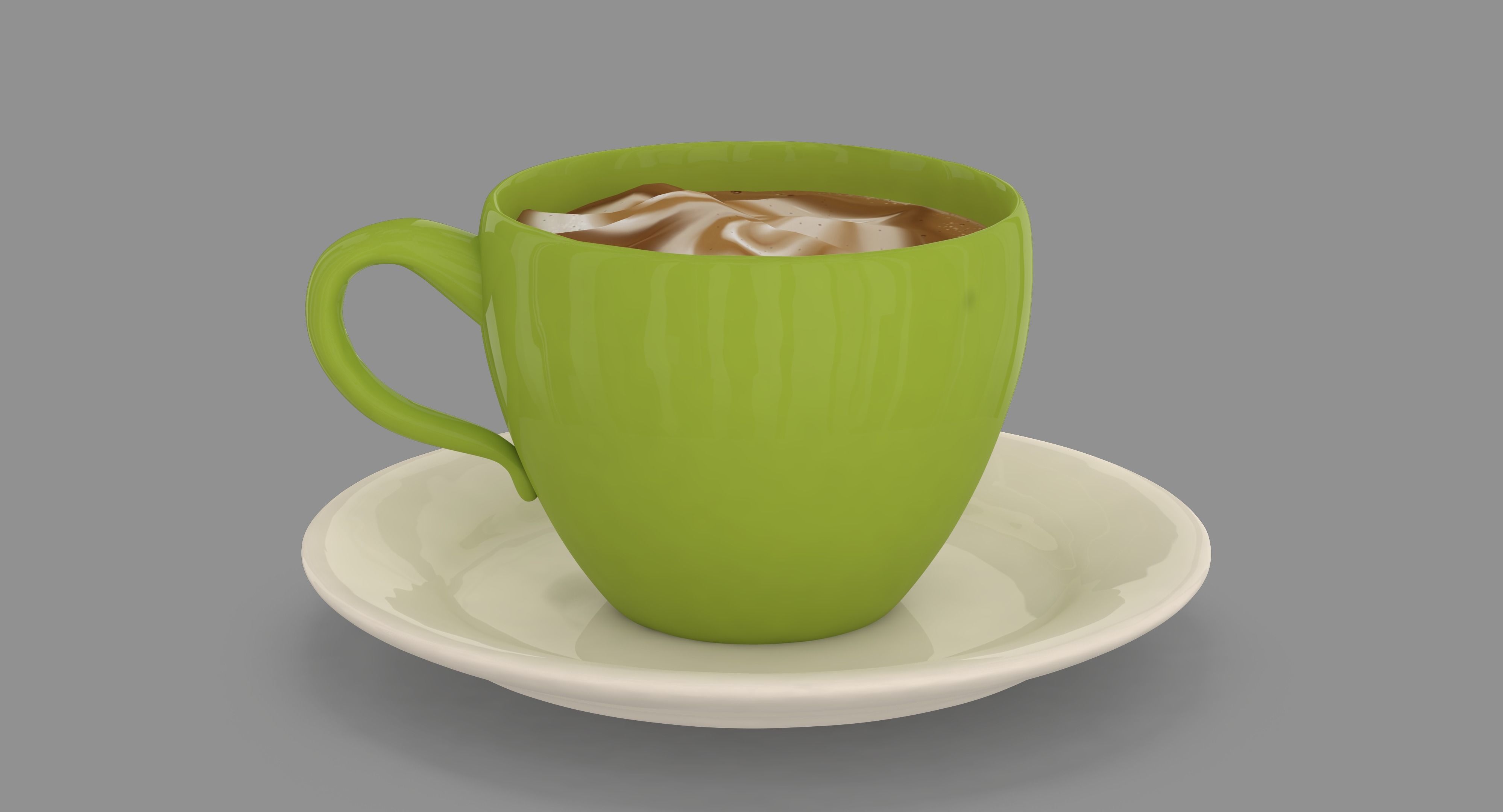 Cappuccino Cup Low-poly 3D model_3