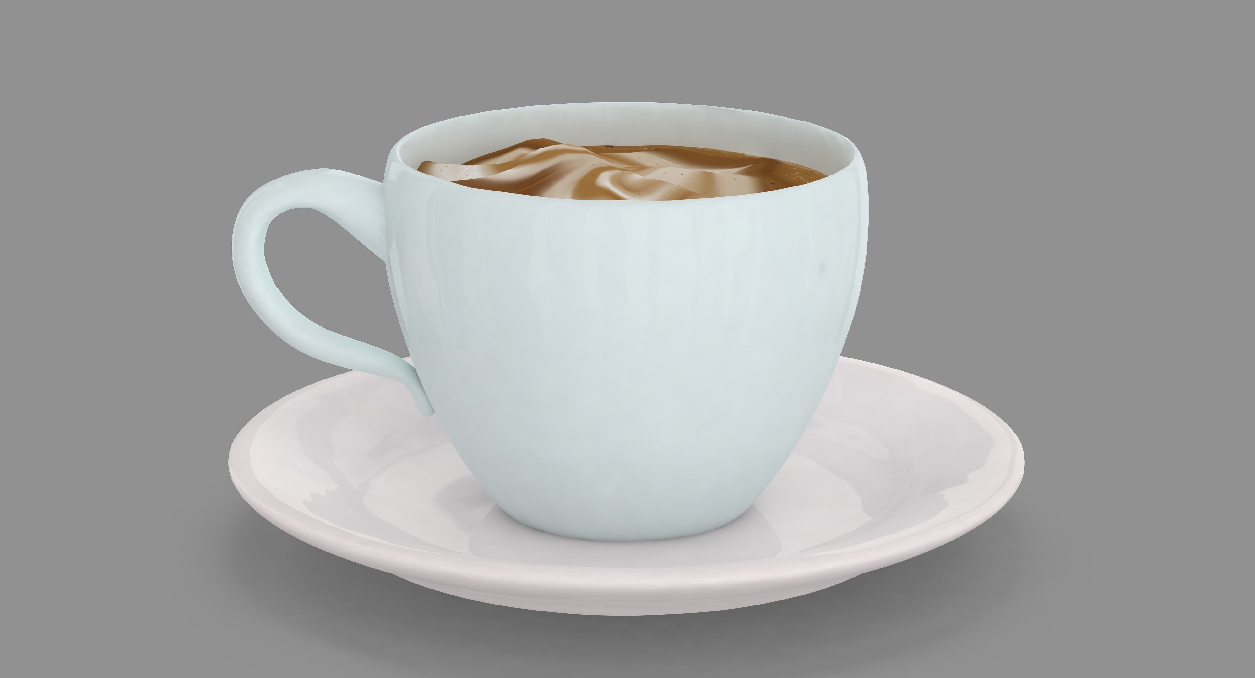 Cappuccino Cup Low-poly 3D model_7