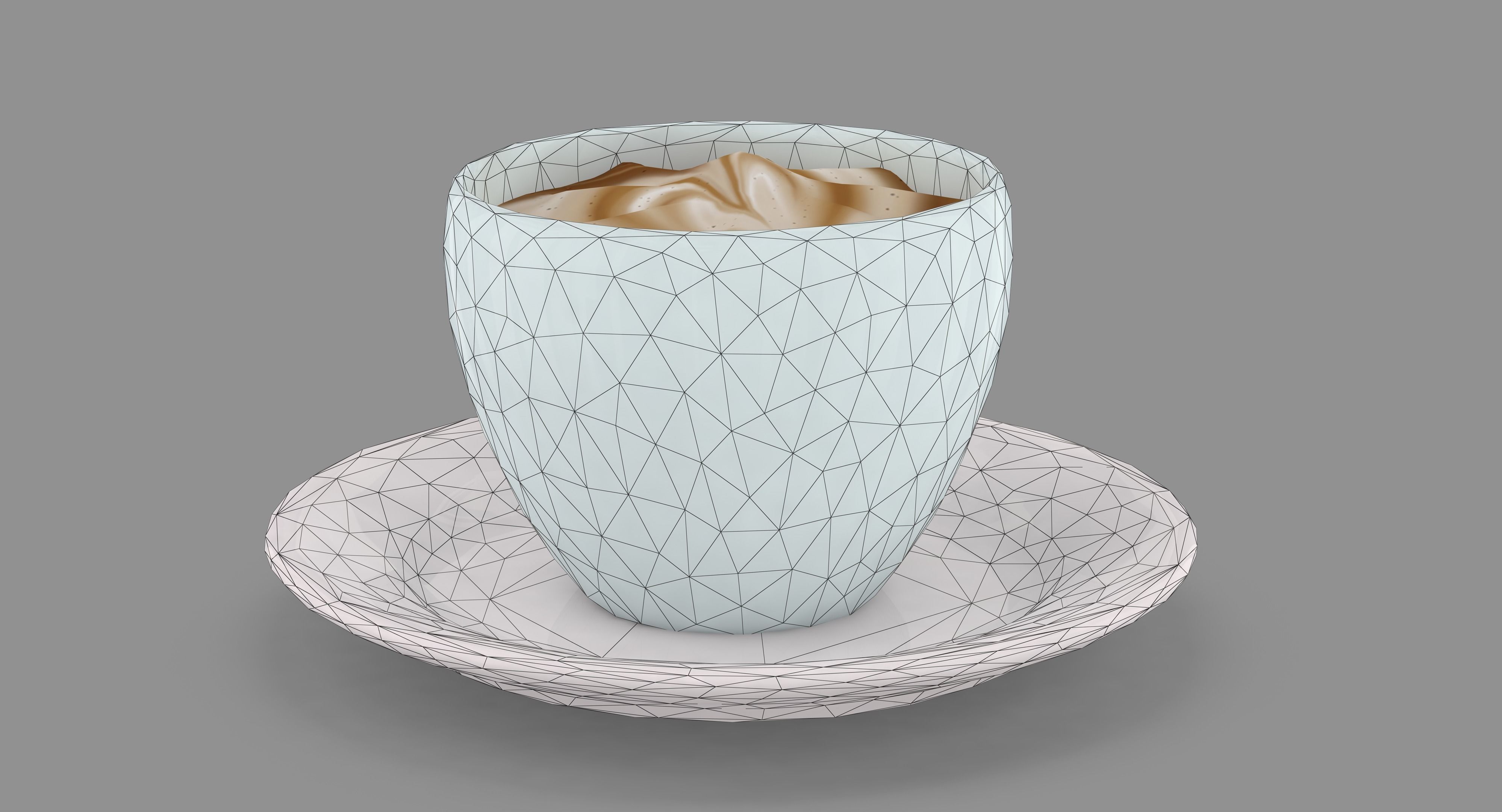 Cappuccino Cup Low-poly 3D model_47