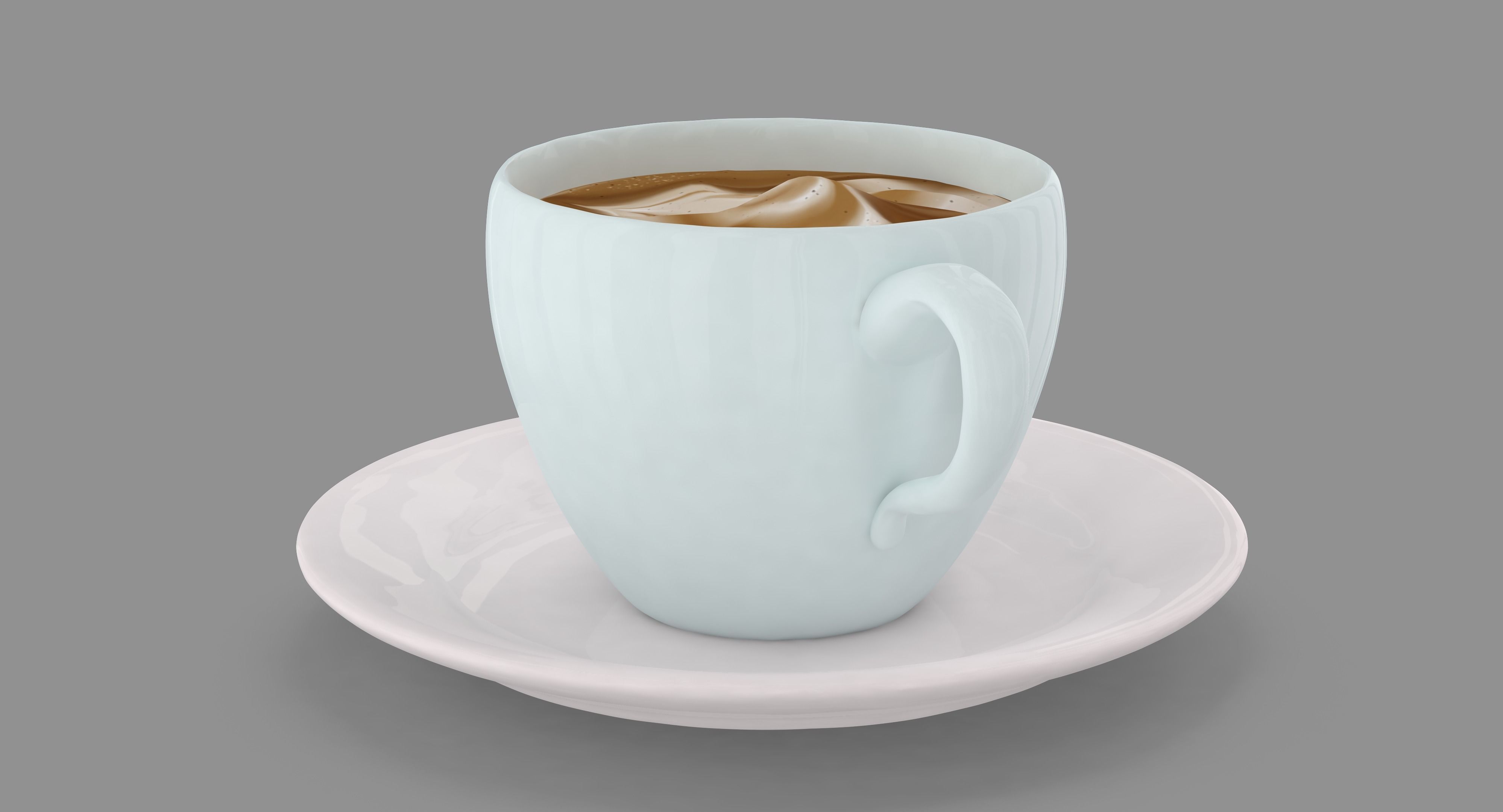 Cappuccino Cup Low-poly 3D model_14