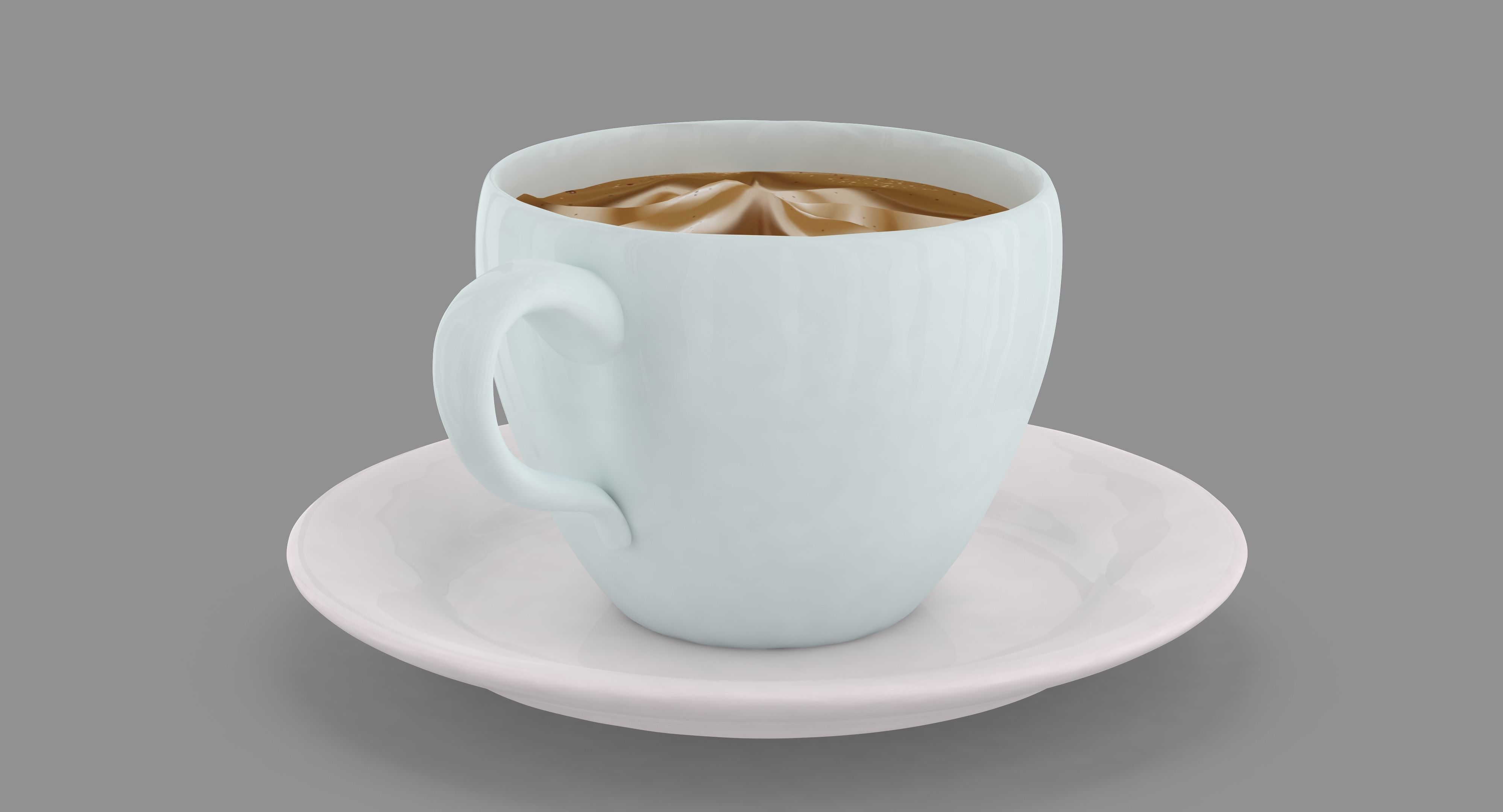 Cappuccino Cup Low-poly 3D model_10
