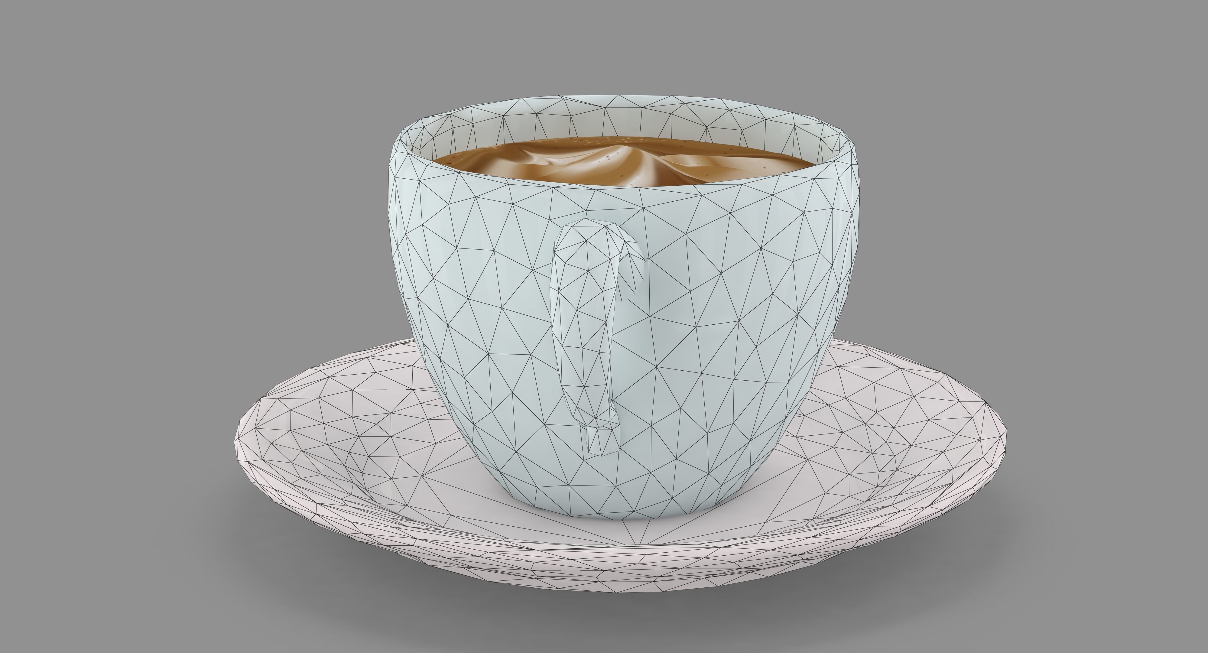 Cappuccino Cup Low-poly 3D model_36