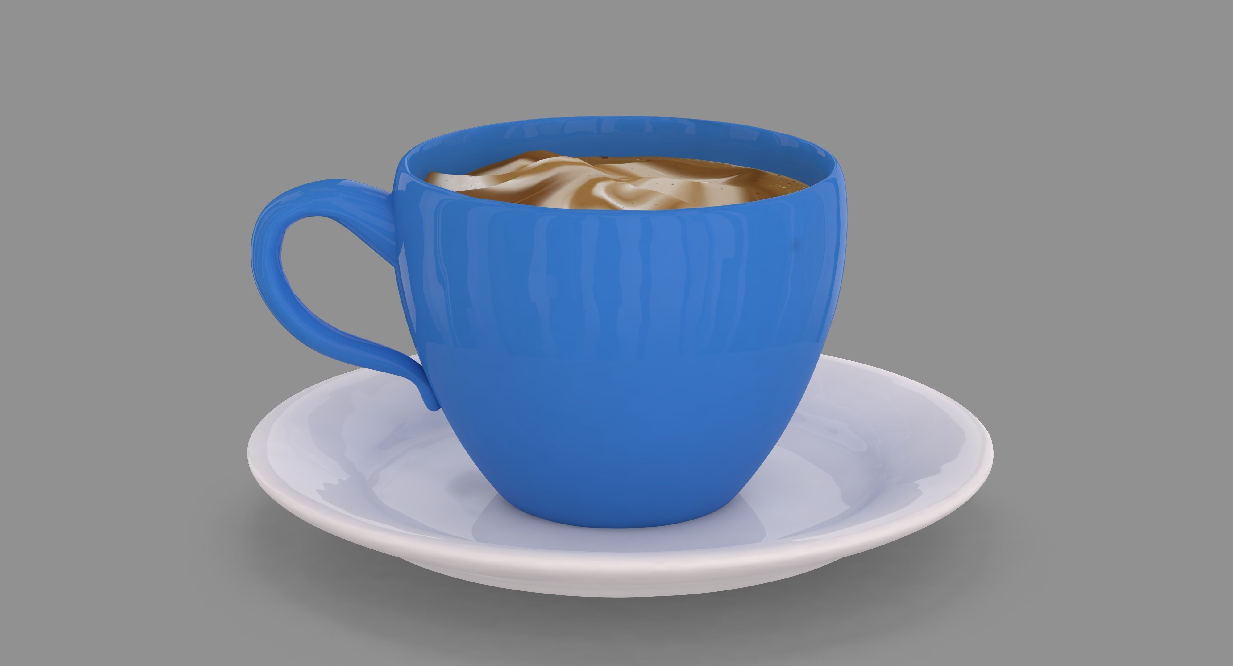 Cappuccino Cup Low-poly 3D model_2