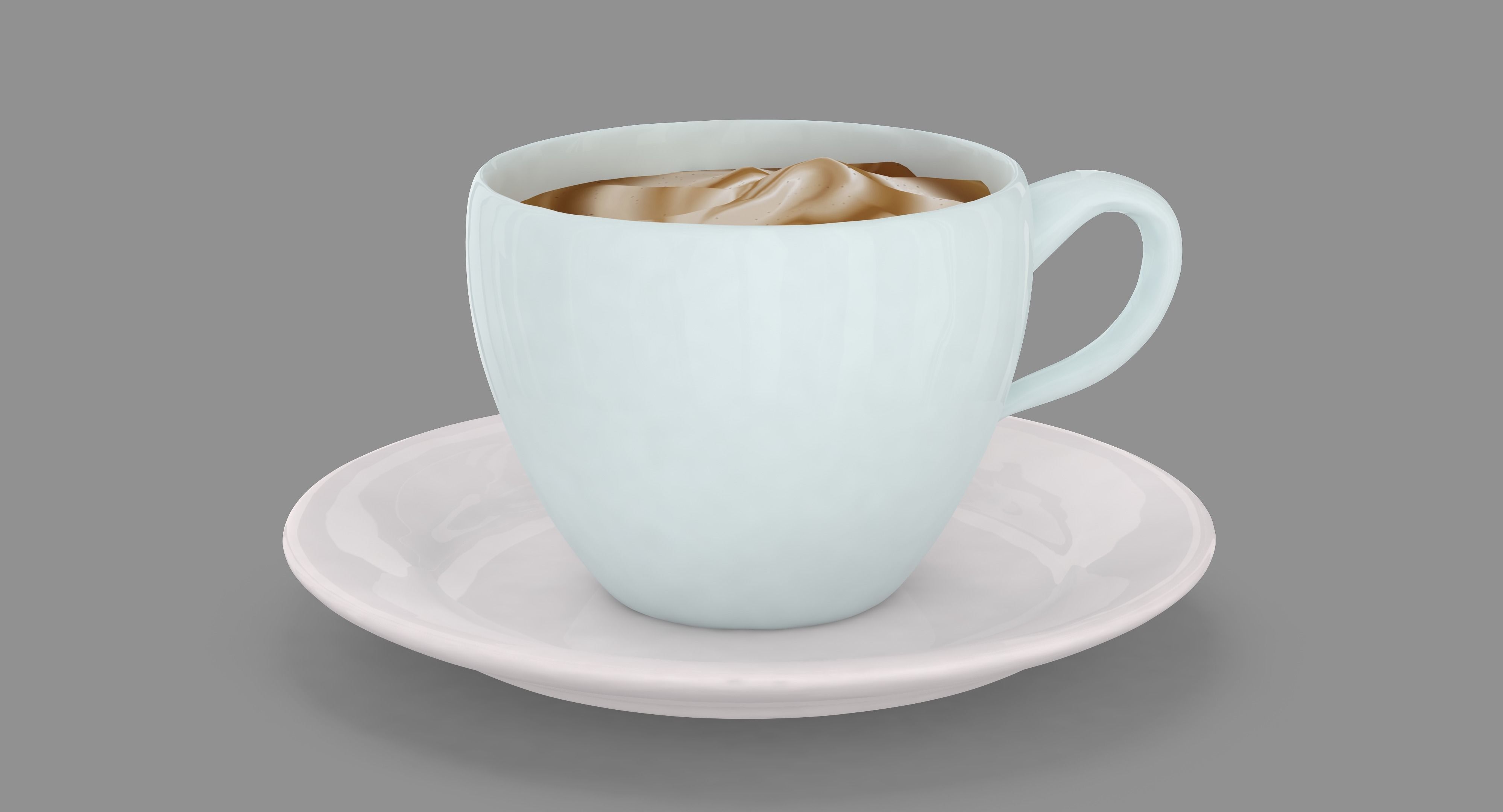 Cappuccino Cup Low-poly 3D model_19