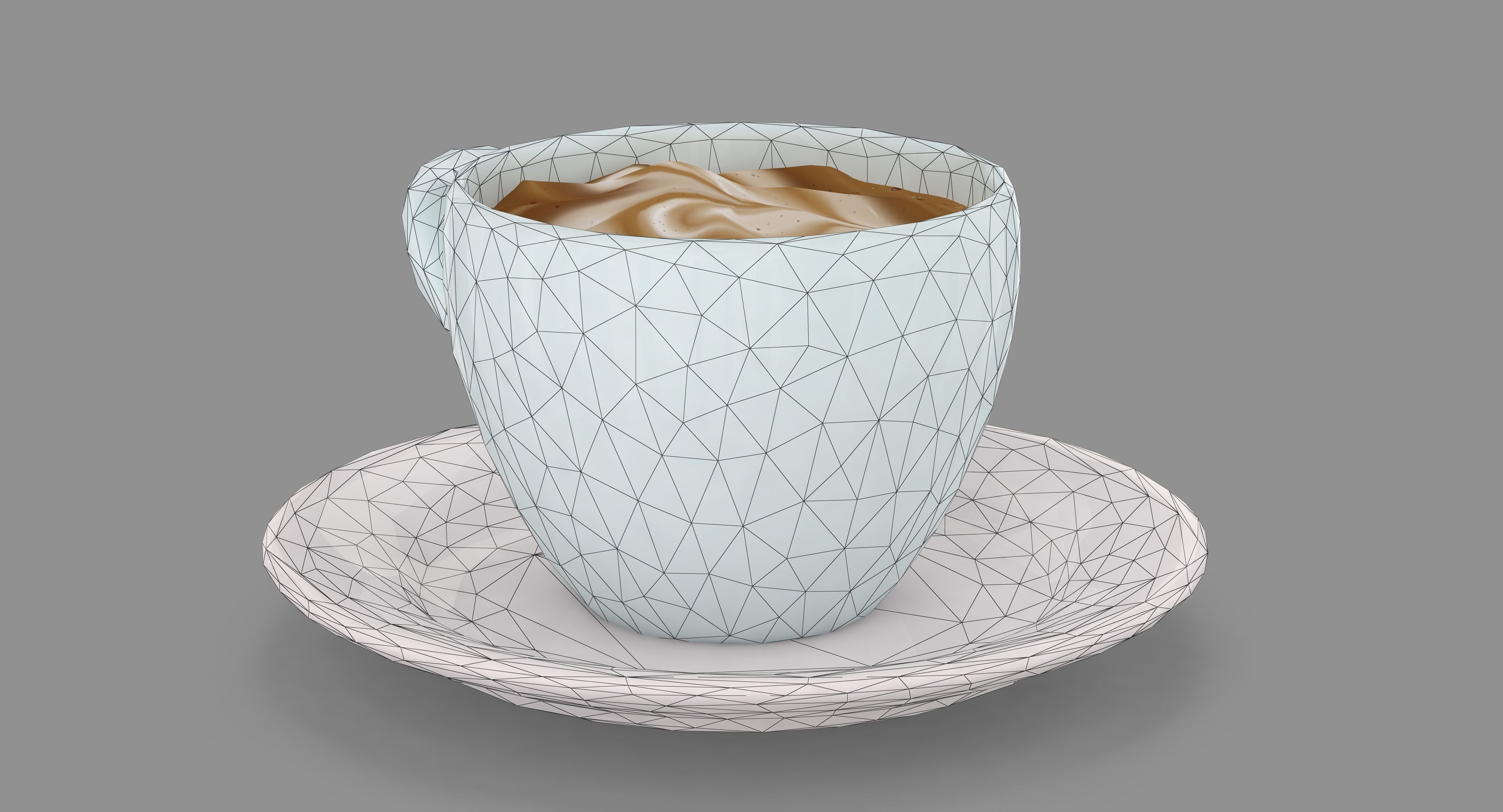 Cappuccino Cup Low-poly 3D model_51