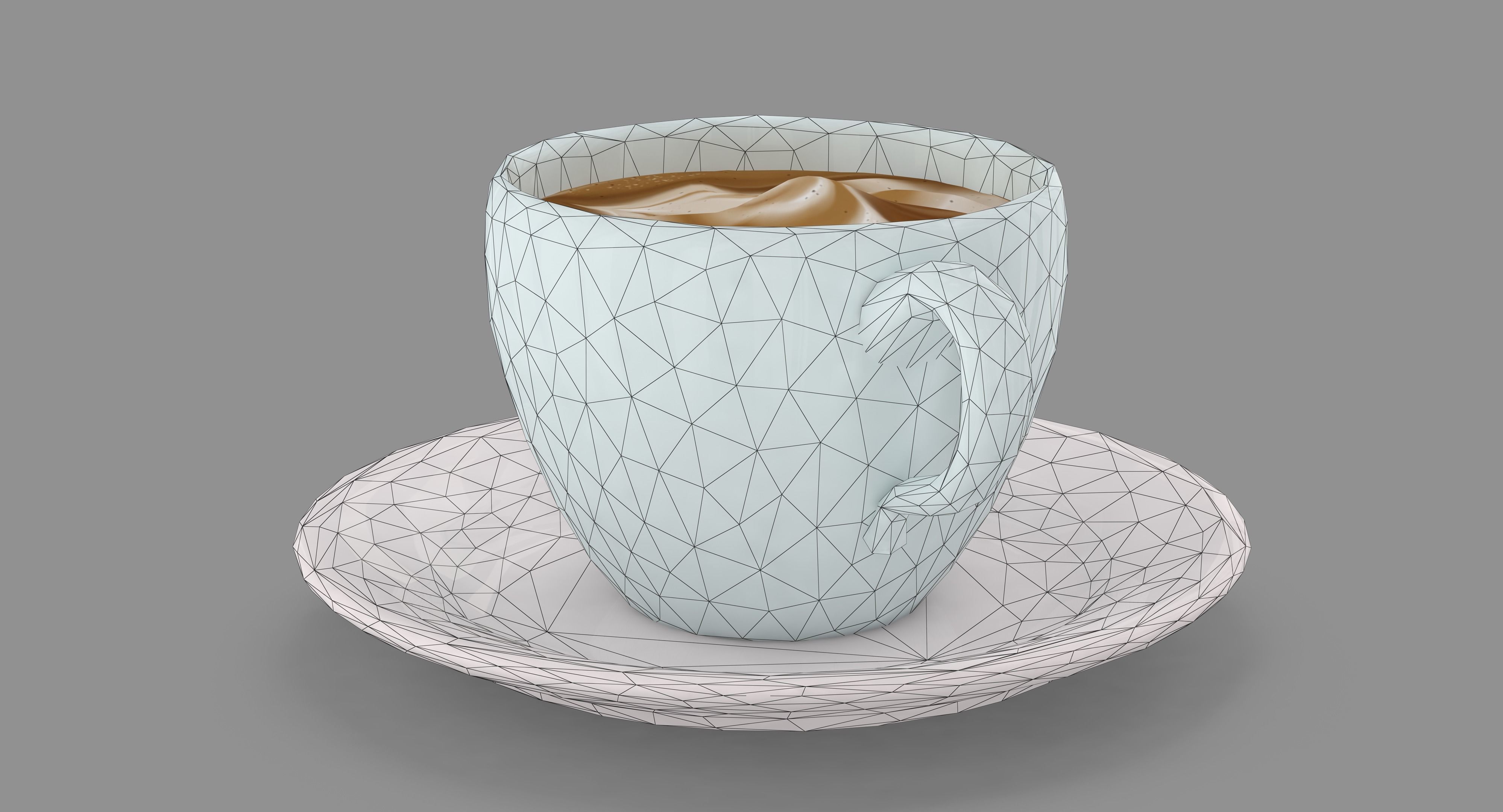 Cappuccino Cup Low-poly 3D model_38