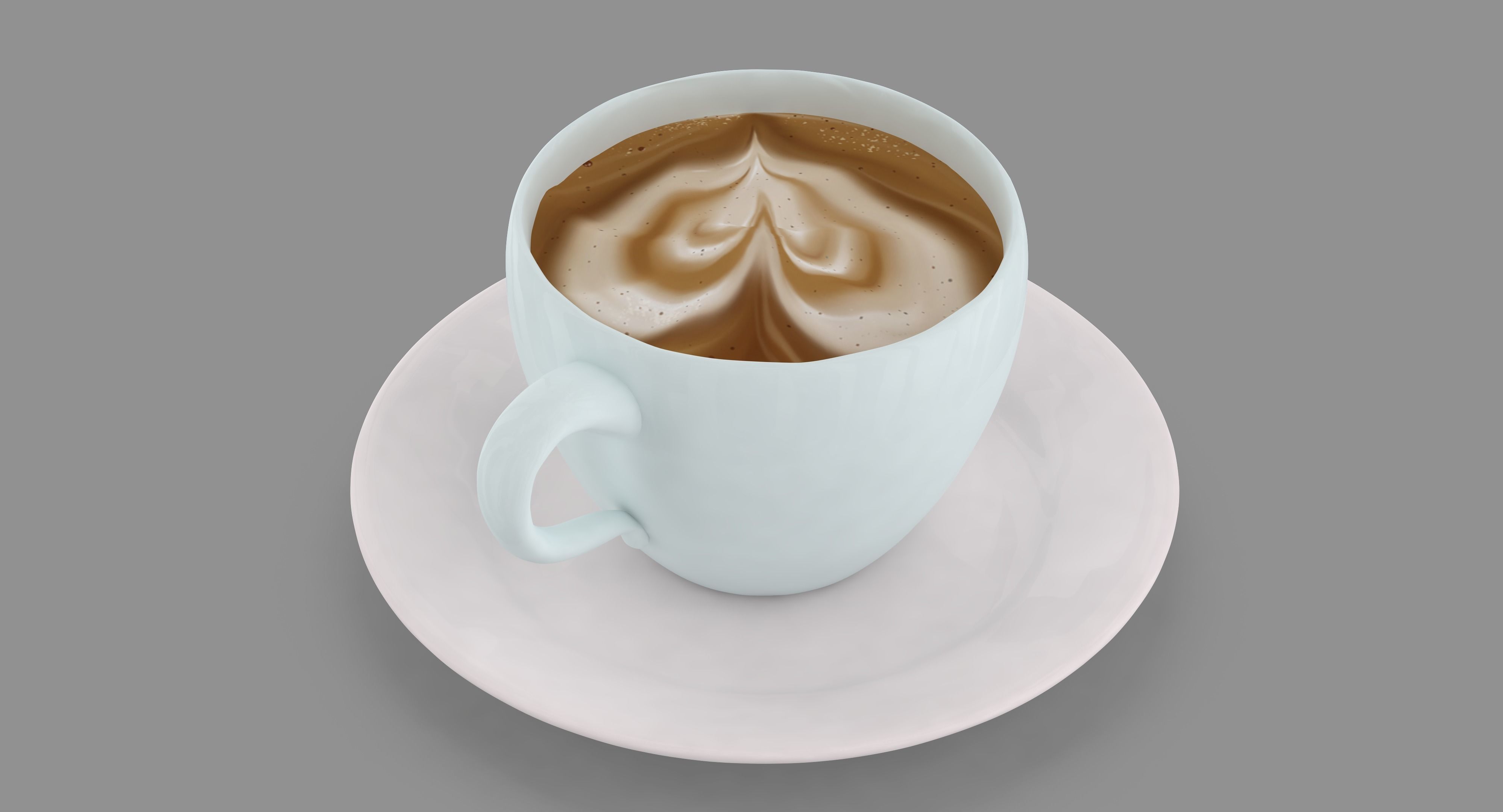 Cappuccino Cup Low-poly 3D model_6